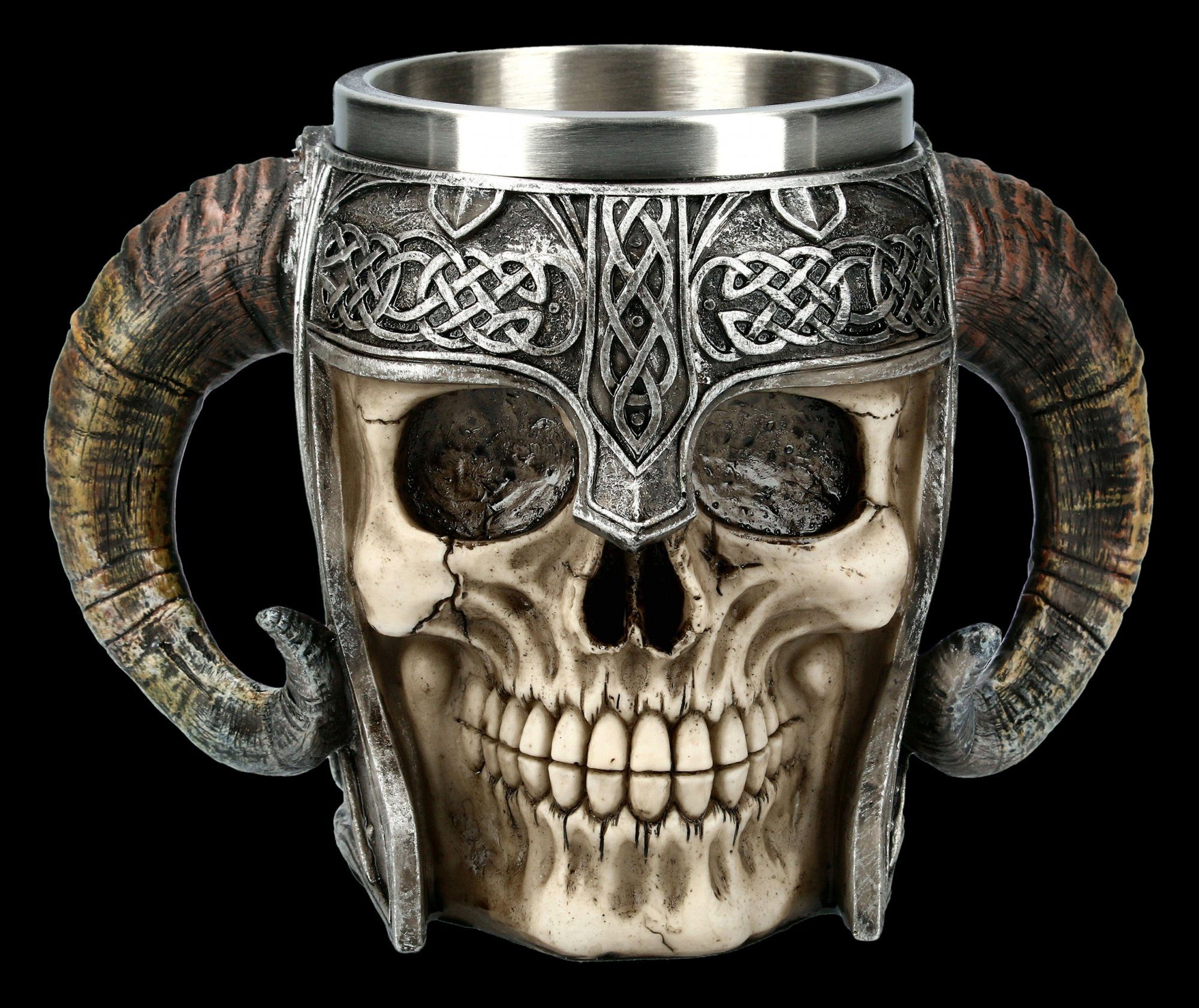 Figuren Shop GmbH Bierkrug Wikinger Totenkopf Krug - Walhalla - Gothic Bierkrug