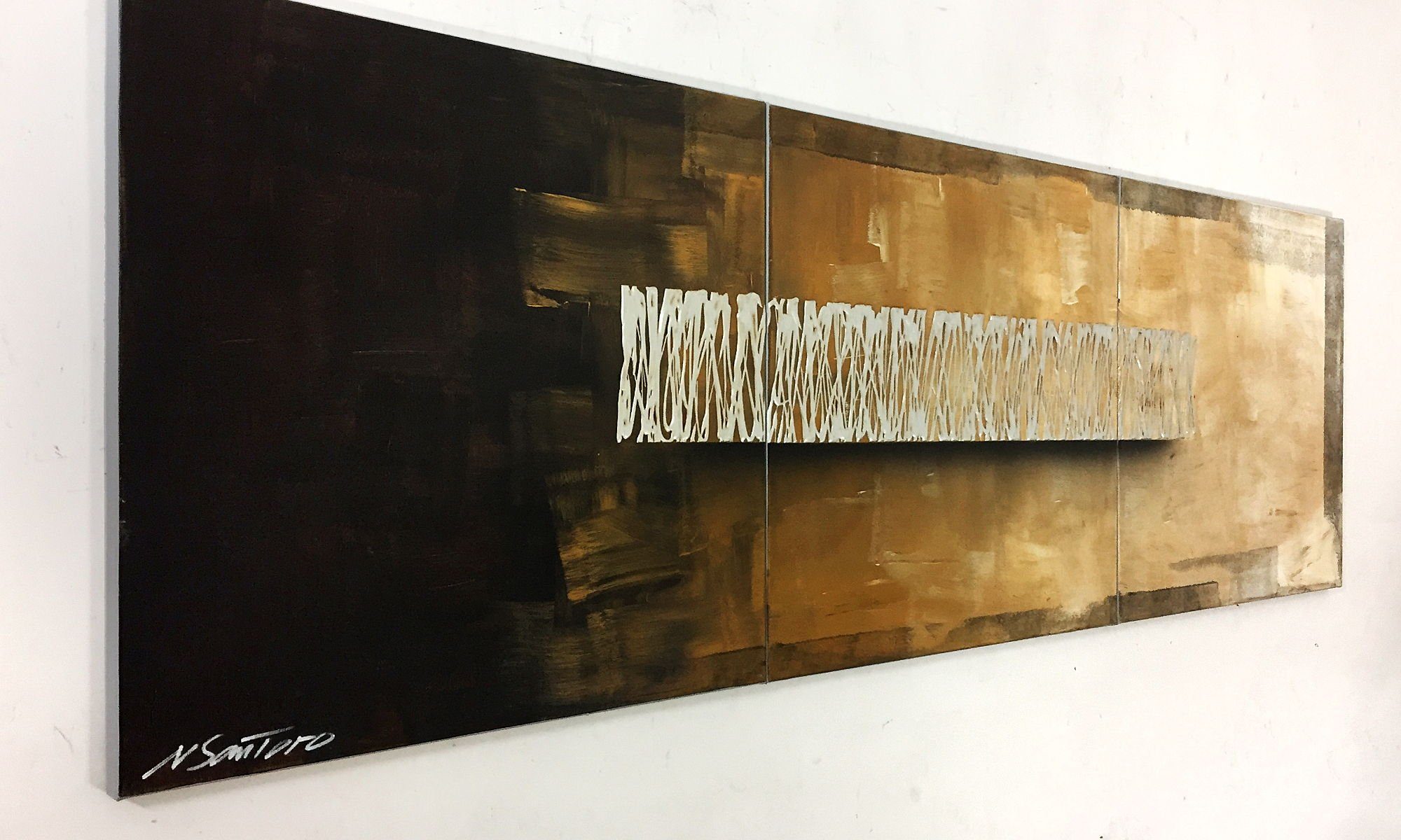WandbilderXXL Gemälde Harvest 180 x 60 cm, Abstraktes Gemälde, handgemaltes Unikat