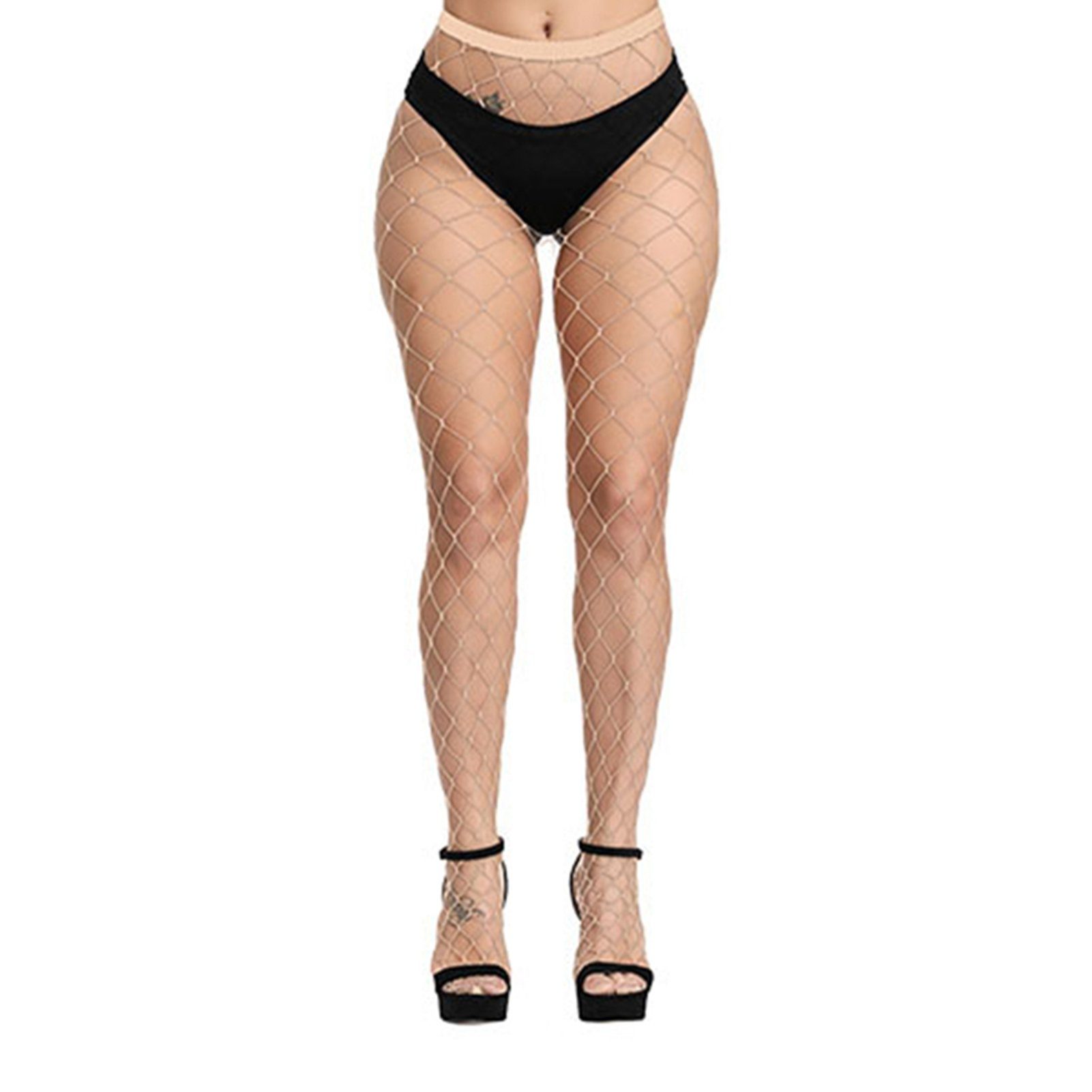 Blusmart Netzstrumpfhose Damen Netzstrumpfhose Mit Hoher Taille, Strümpfe, Sexy, Aushöhlen, Netzstrumpfhose nackt A | Feinstrumpfhosen