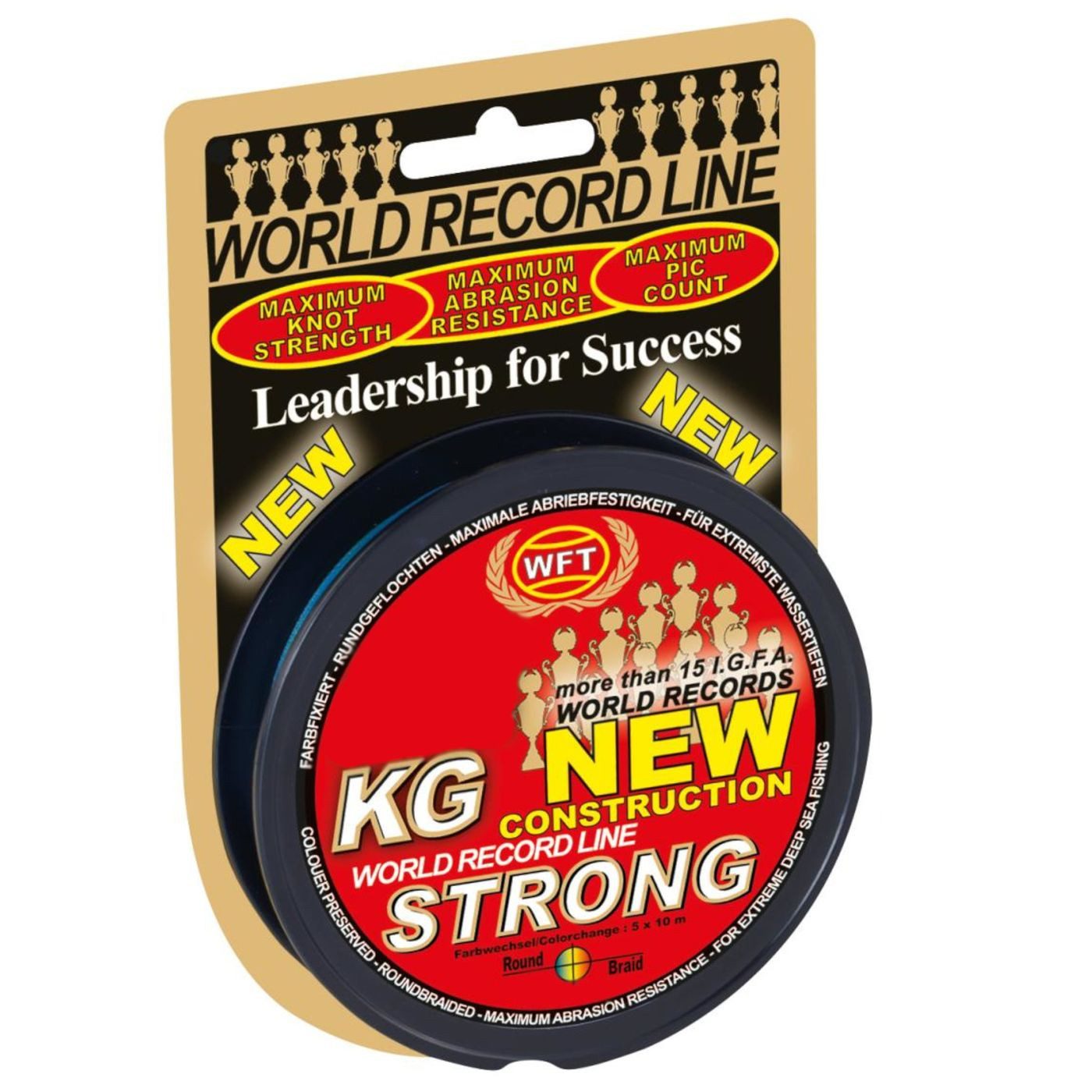 Angelschnur WFT 0,64mm 109kg Strong Multicolor - 250m geflochtene Angelschnur