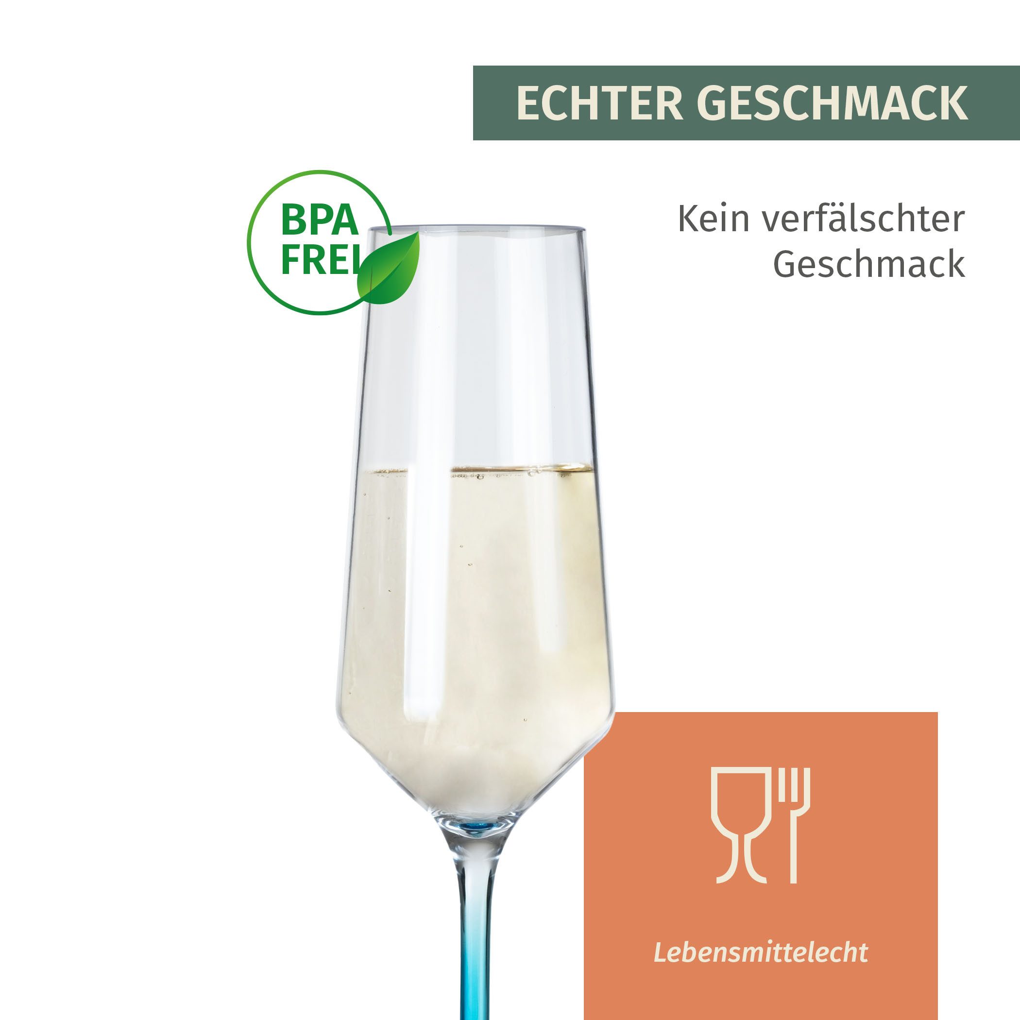 Moritz Sektglas Milano Champagnerglas blue line 2er Set Polycarbonat 280 ml bruchfest – Bild 4 von 5