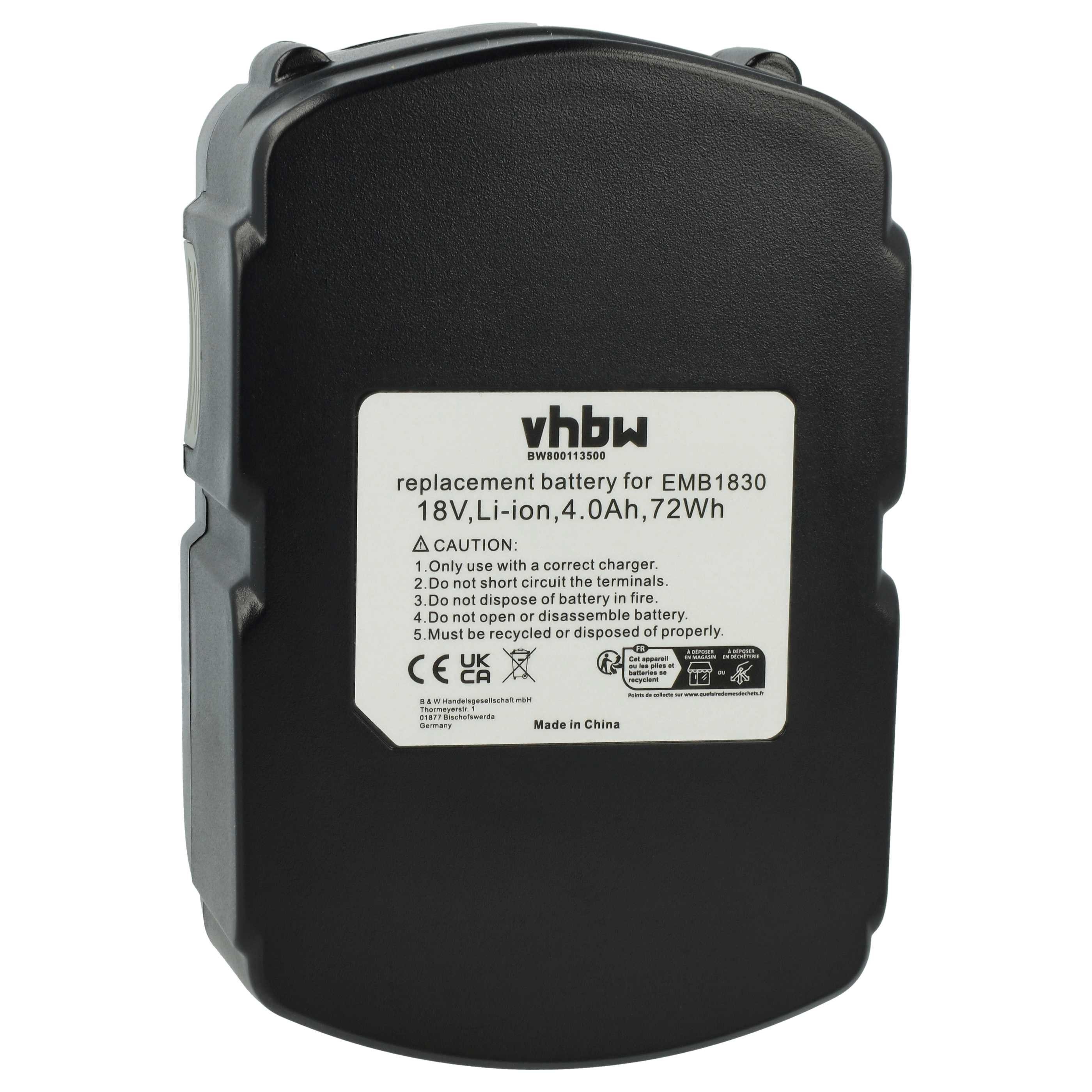 vhbw Akku passend für Hitachi DV 18DVKS, DV 18DMR, DV 18DV, DV 18DCL, DV Akku Akku Li-Ion 4000 mAh (18 V, 1 St), Leistungsfähiger Austausch-Akku für Werkzeug Powertools wie