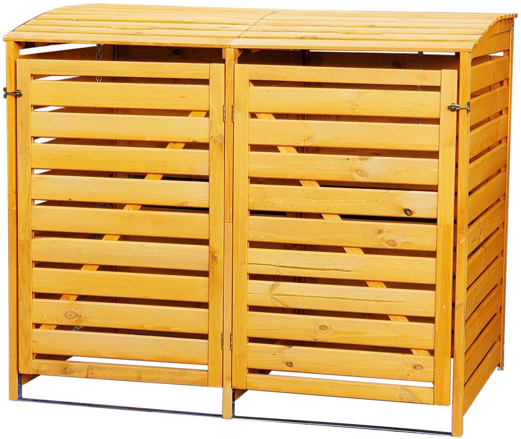 promadino Mülltonnenbox Vario III, für 2 Tonnen, robust aus zertifiziertem Kiefernholz