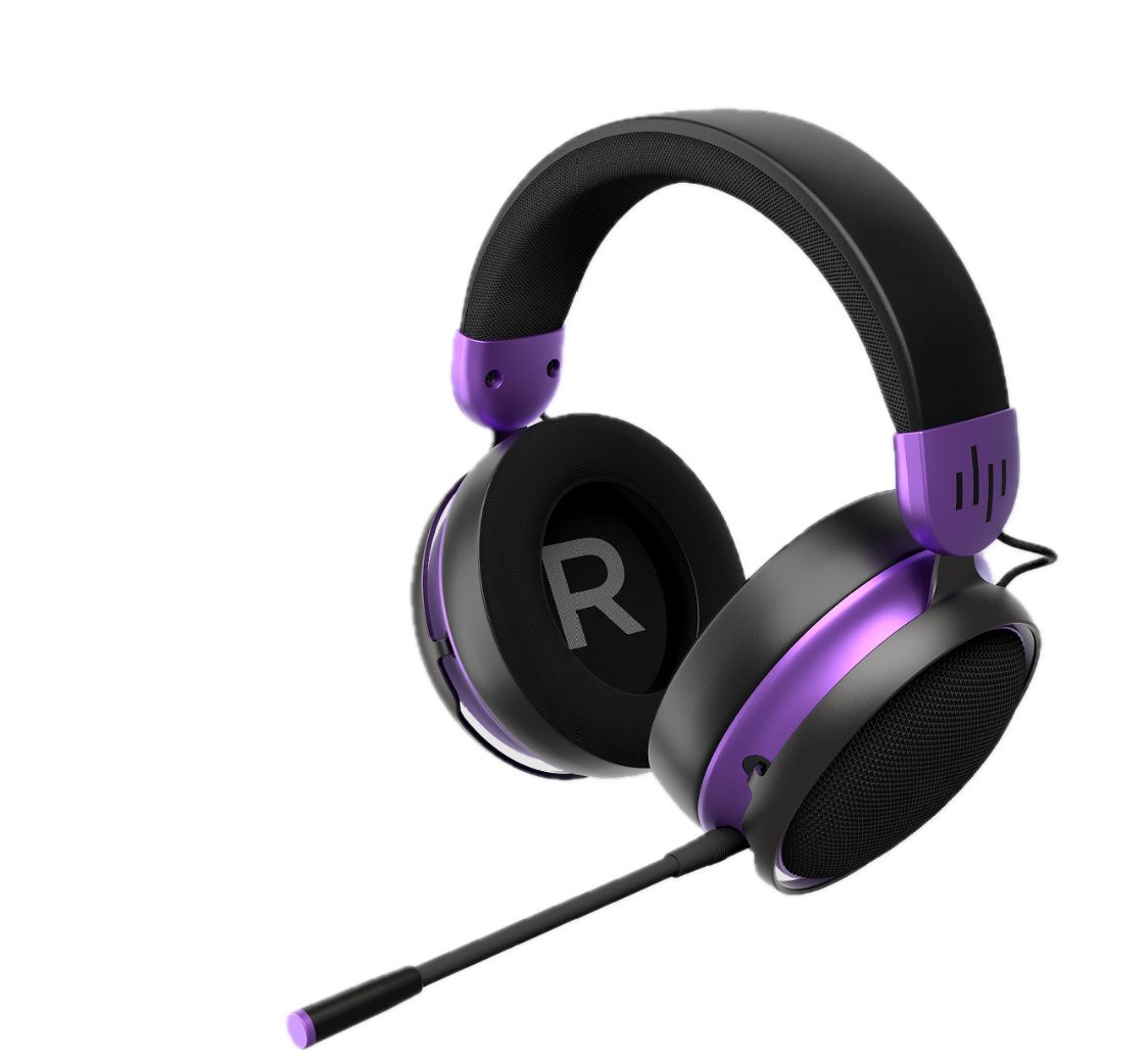 Dark Project SONE Wireless Schwarz/Lila Gaming-Headset (Kabellos, Abnehmbares Mikrofon, Bluetooth Funk, 25h lange Akkulaufzeit)