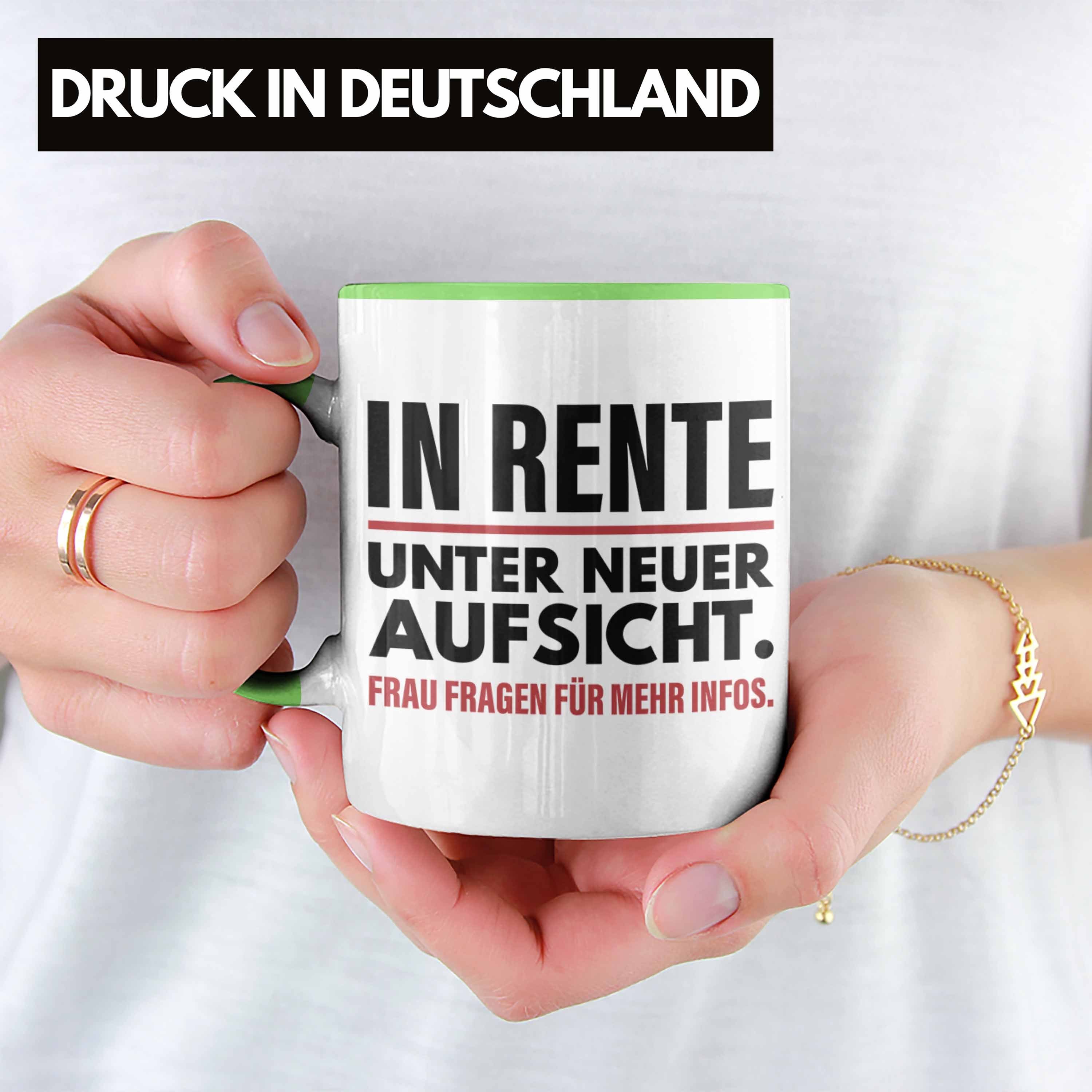 Renteneintritt Rente Pension - Grün Geschenk Sprüche Trendation Tasse Ruhestand Mann Trendation Lustig Abschiedsgeschenk Renter Tasse