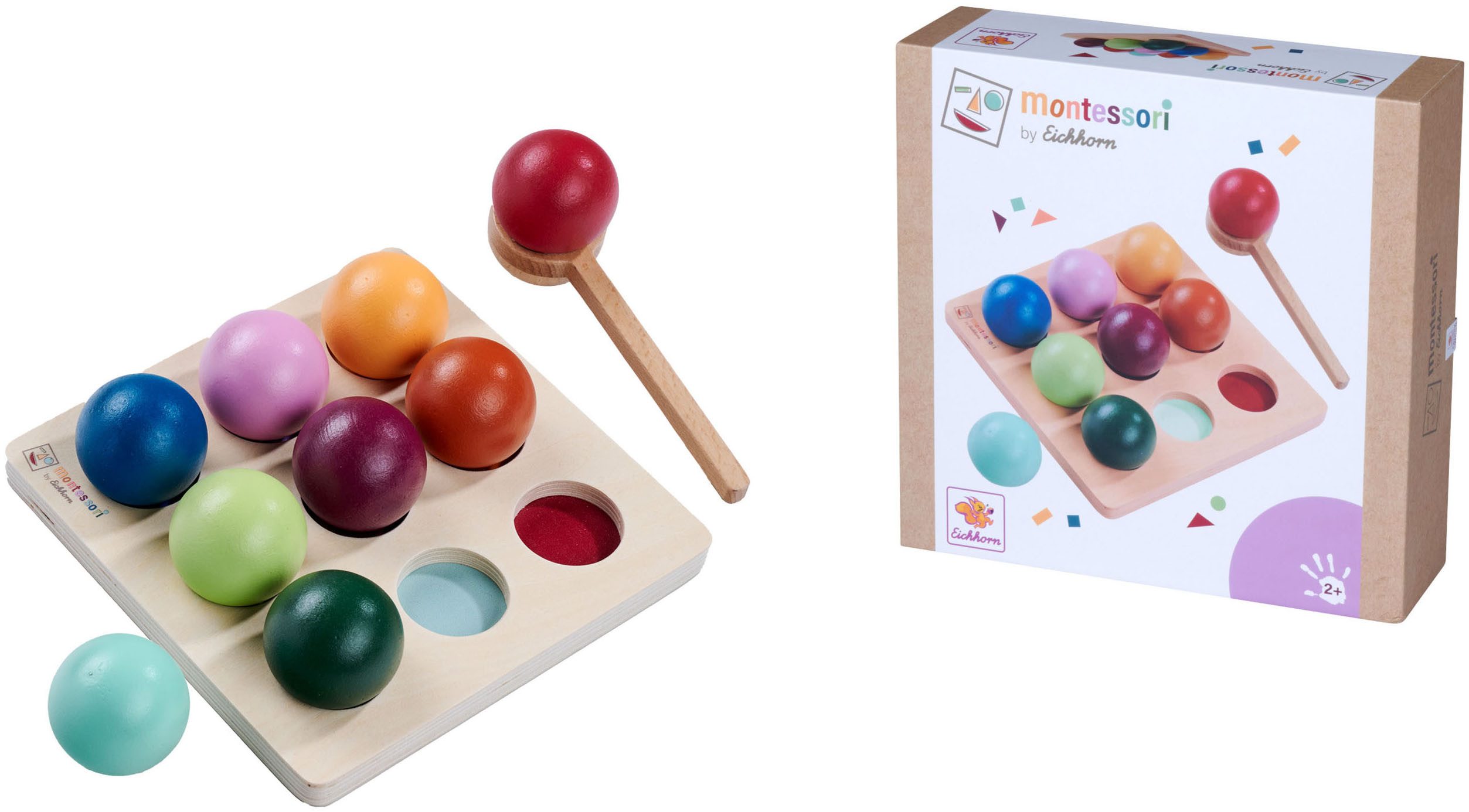 Eichhorn Steckspielzeug Montessori Sortierkugeln