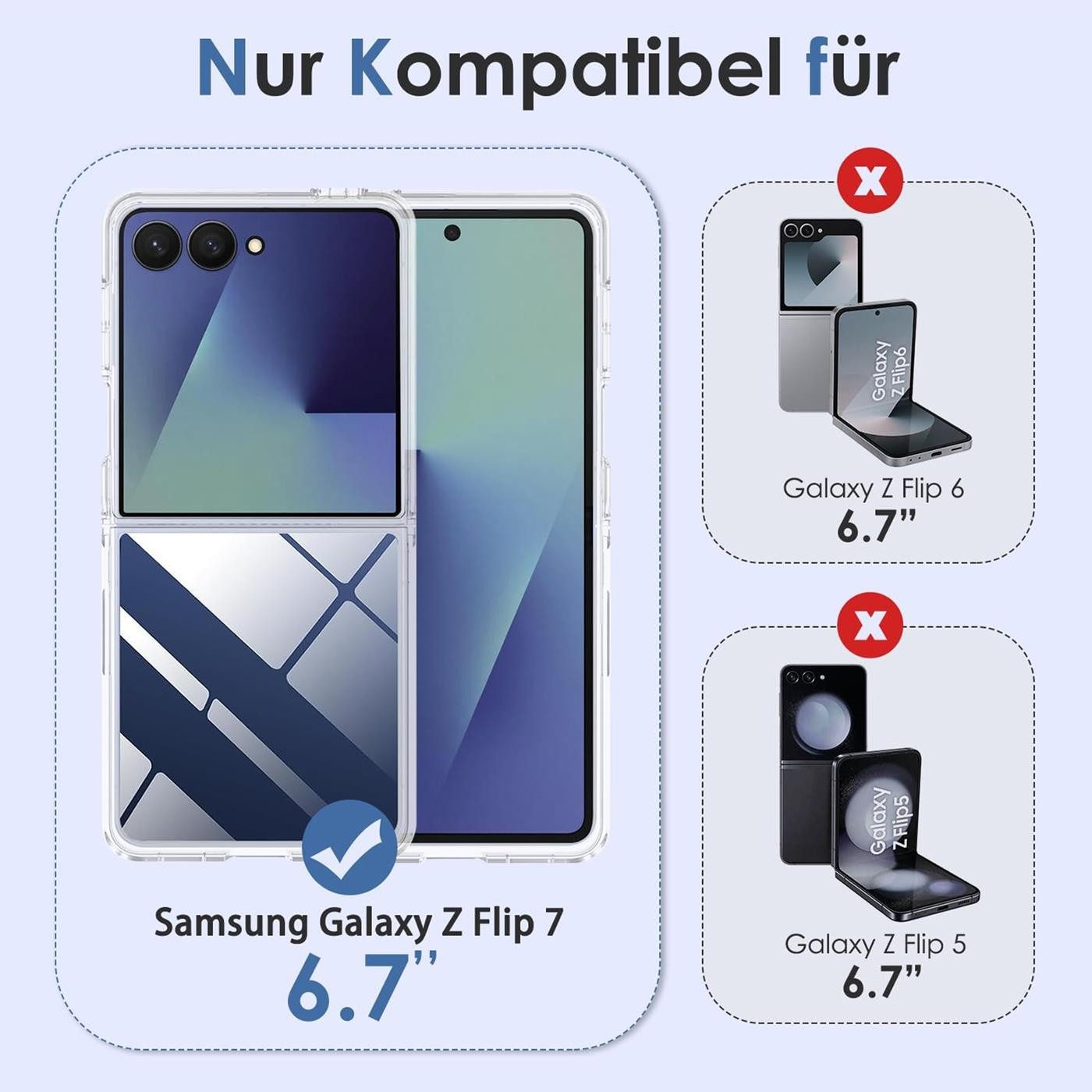 CoolGadget Handyhülle Transparent Ultra Slim Case für Samsung Galaxy Z Flip 7 6,9 Zoll, Silikon Hülle Dünne Schutzhülle für Samsung Z Flip7 5G Hülle