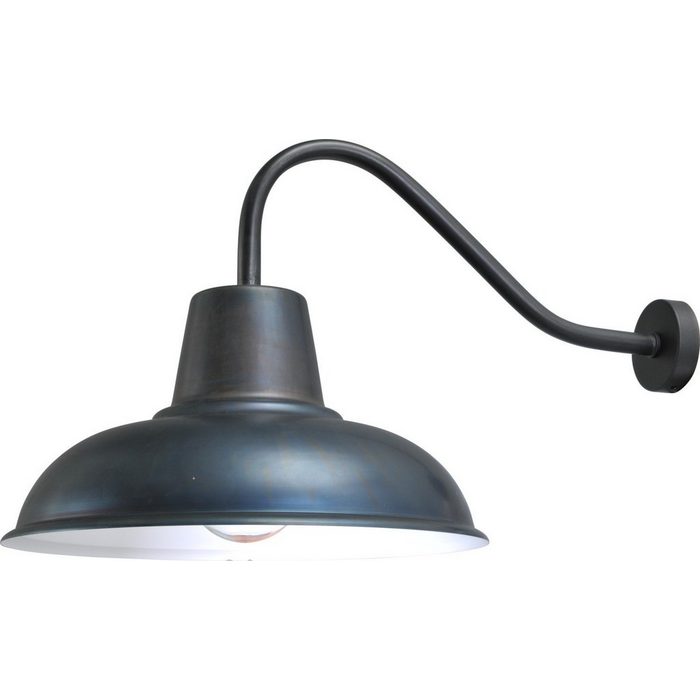 Licht-Erlebnisse Wandleuchte DI PANNA ohne Leuchtmittel Wandlampe Grau Schwarz E27 Ø 48 5 cm Metall Industrie Design