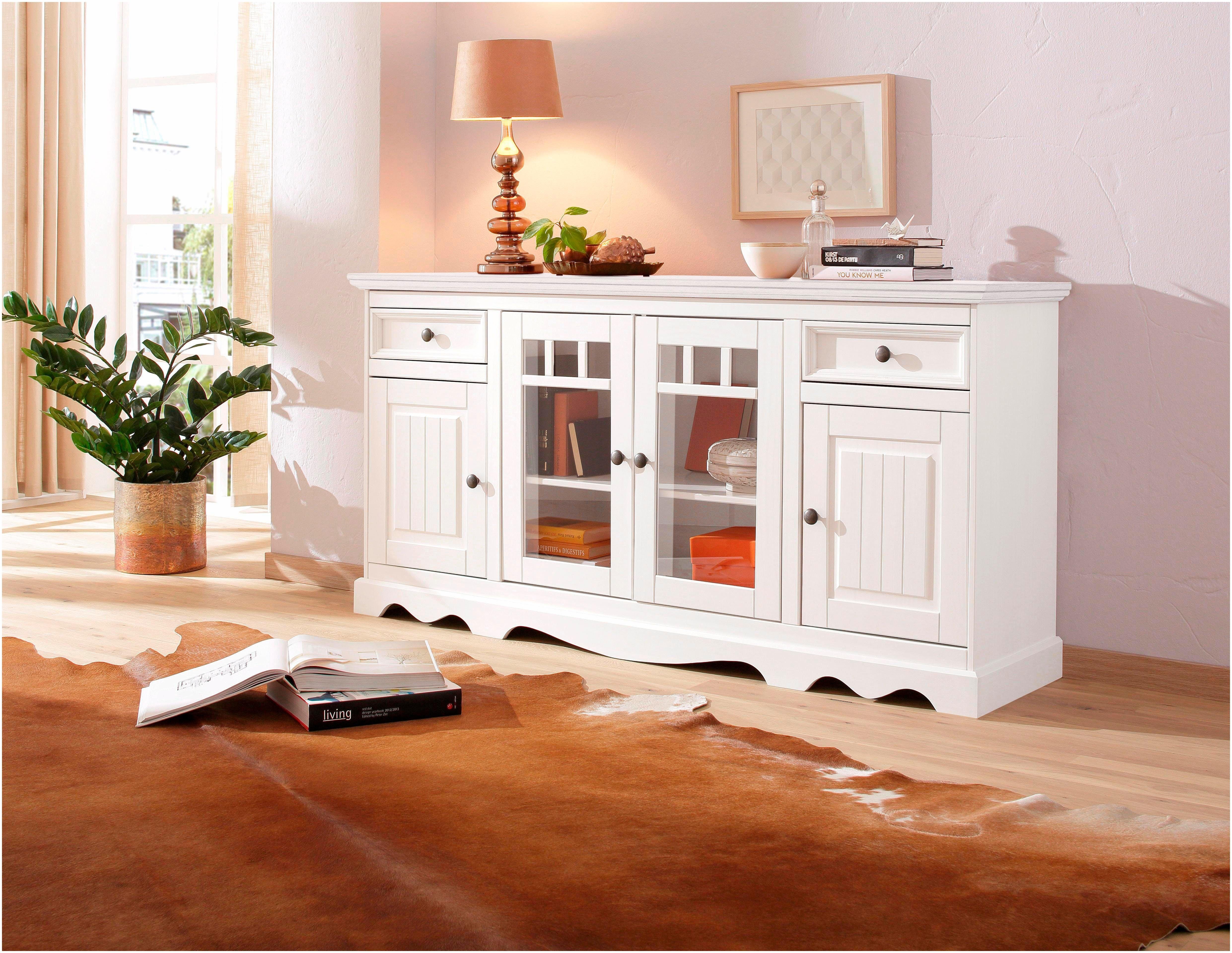 OTTO home Sideboard Melissa Kommode mit 4 Türen und 2 Schubläden, dekorative Fräsungen, aus massivem Kiefernholz, dekorativen Fräsungen & …