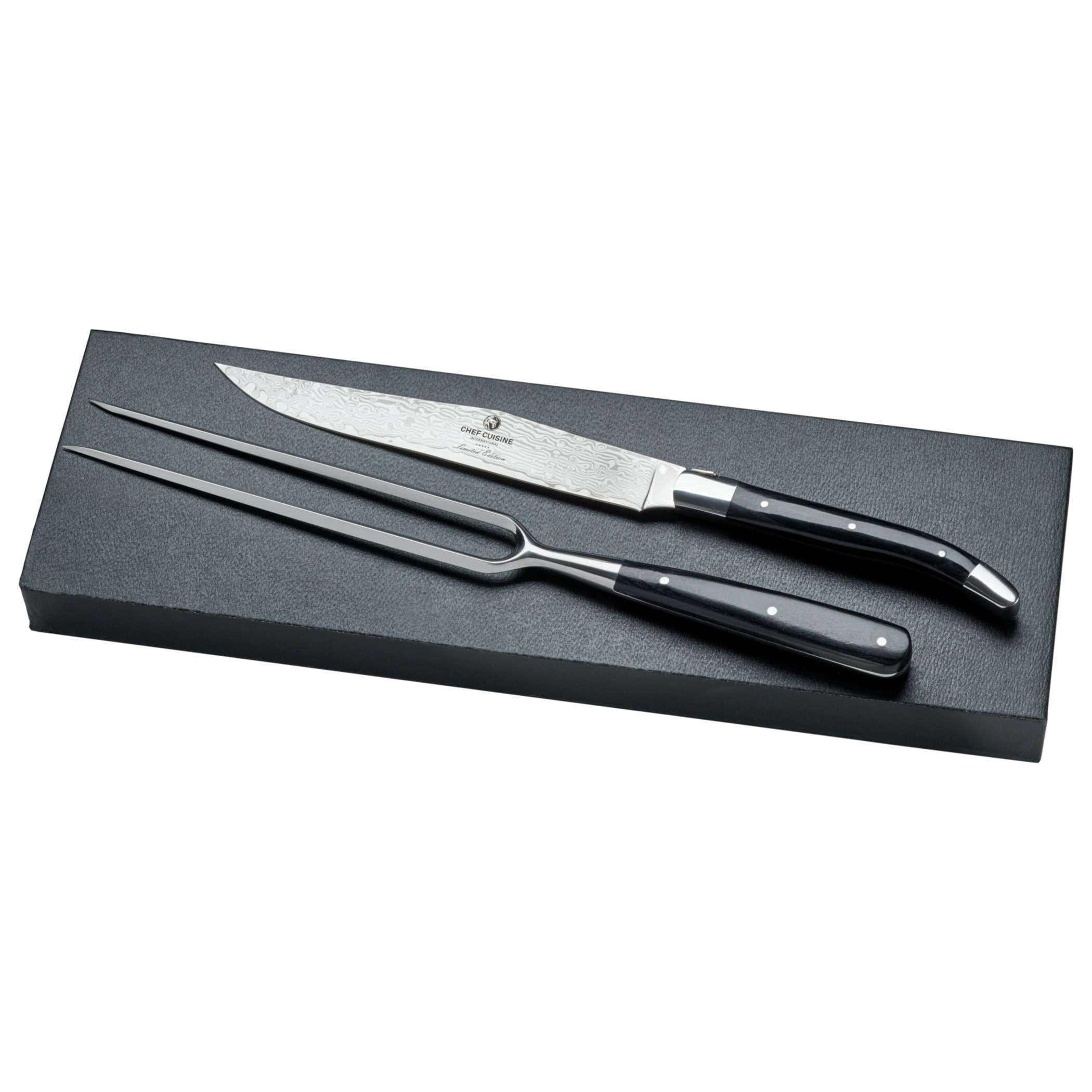 CHEF CUISINE International Tranchiermesser CHEF CUISINE Damast Tranchier Besteck, 2-tlg., Damaststahl