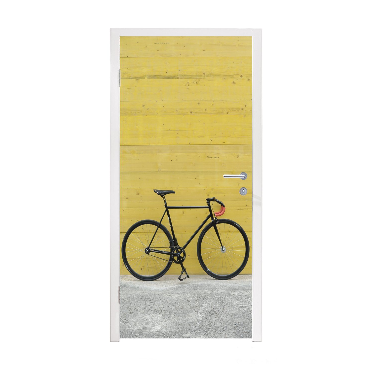 MuchoWow Türtapete Ein Rennrad vor einem industriellen Hintergrund, Matt, bedruckt, (1 St), Fototapete für Tür, Türaufkleber, 75x205 cm