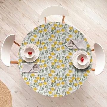 Abakuhaus Tischdecke Rundum-elastische Stofftischdecke, Natur Narzissen und Wiesenblumen