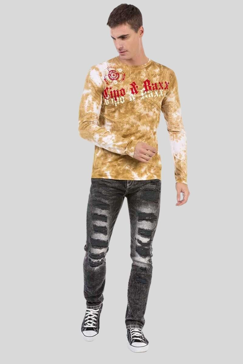 Cipo & Baxx T-Shirt Sweatshirts mit Allover-Muster und Logoprint