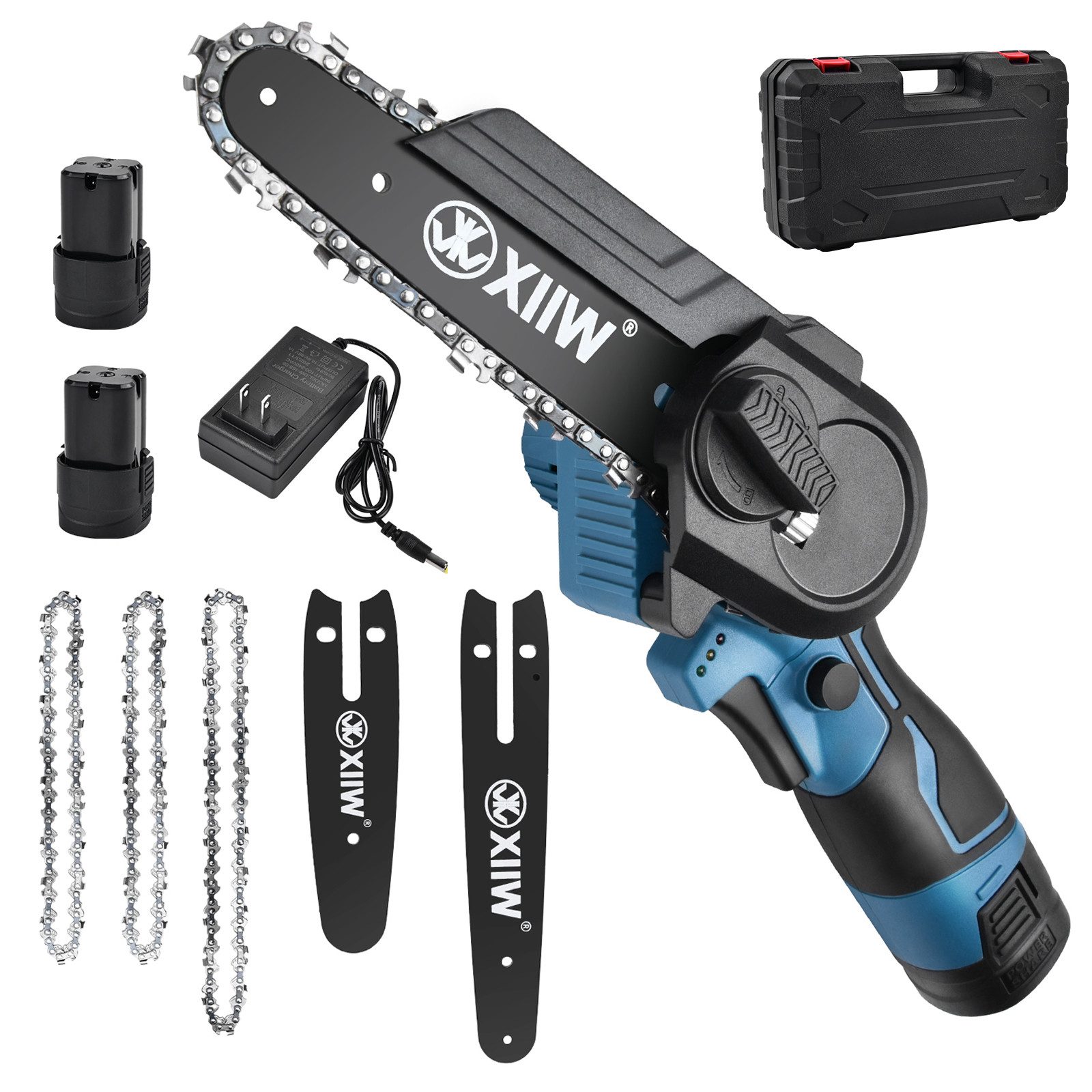 XERSEK Akku-Kettensäge mit 3000mAh Akku, 6 Zoll und 4 Zoll Mini Kettensäge, günstig online kaufen