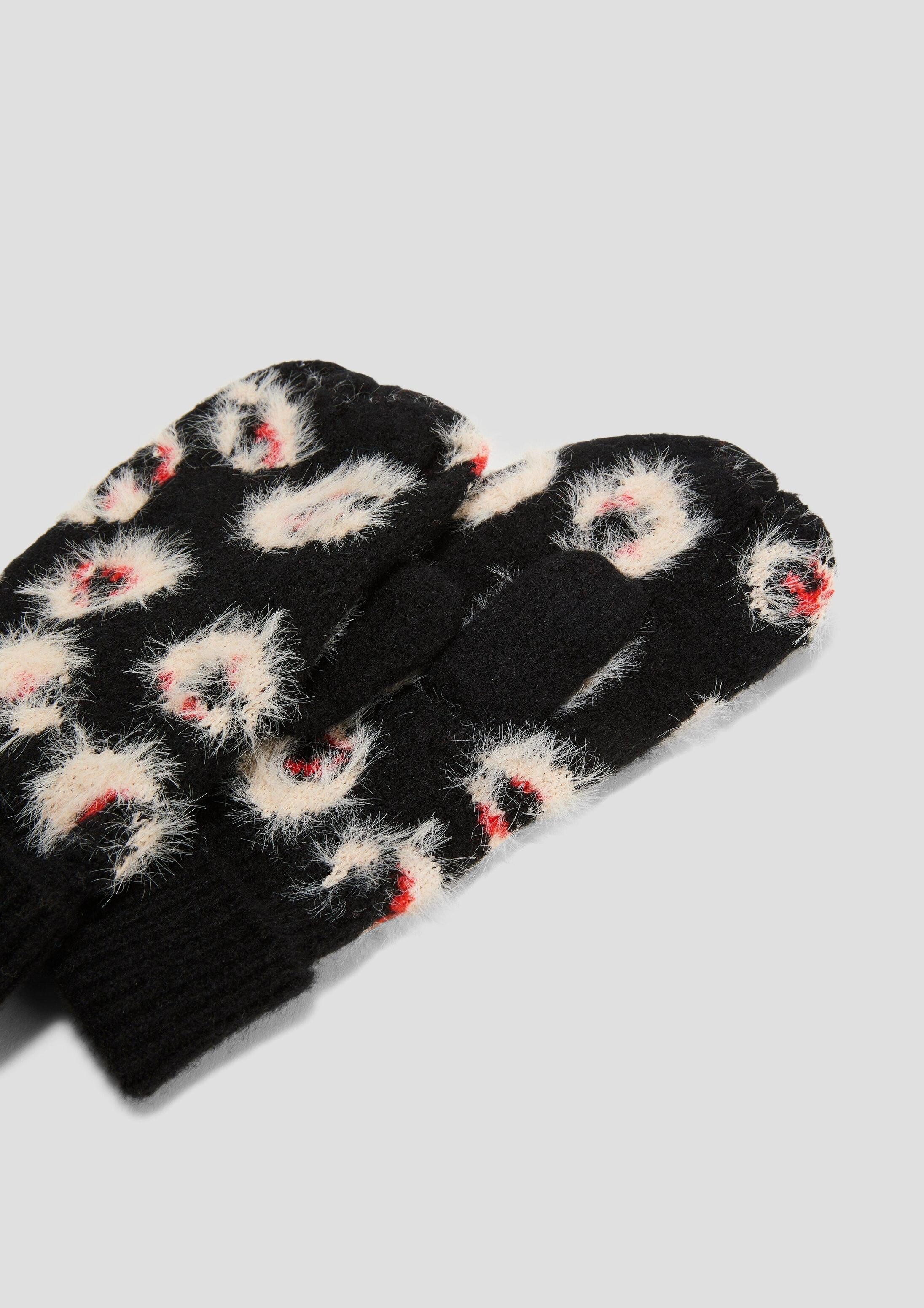 s.Oliver Strickhandschuhe Handschuhe Fäustlinge mit Animal-Muster – Bild 3 von 3