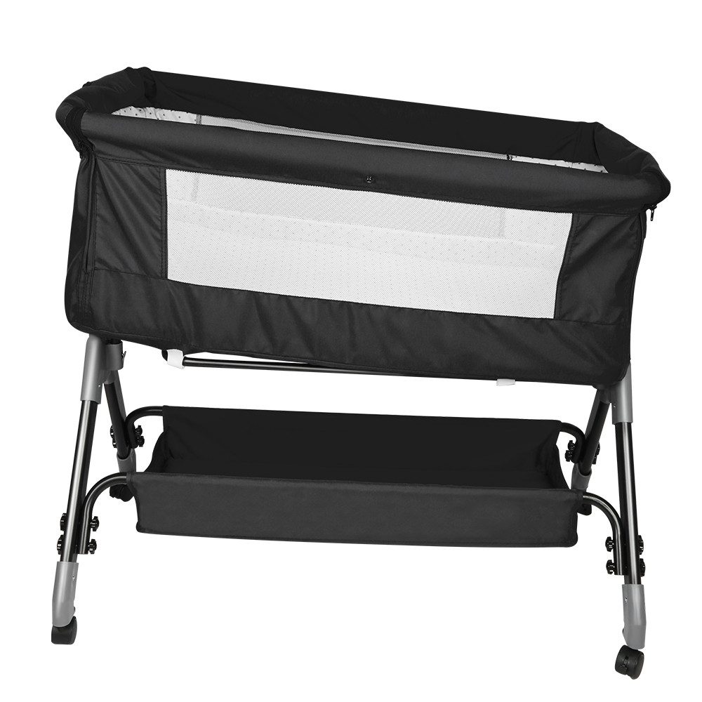 JEOBEST Beistellbett Baby, Grab-and-go Baby Bett mit Matratze & Rädern für Neugeborene, Tragbare Babybett mit 4 verstellbaren Höhen & Matratze