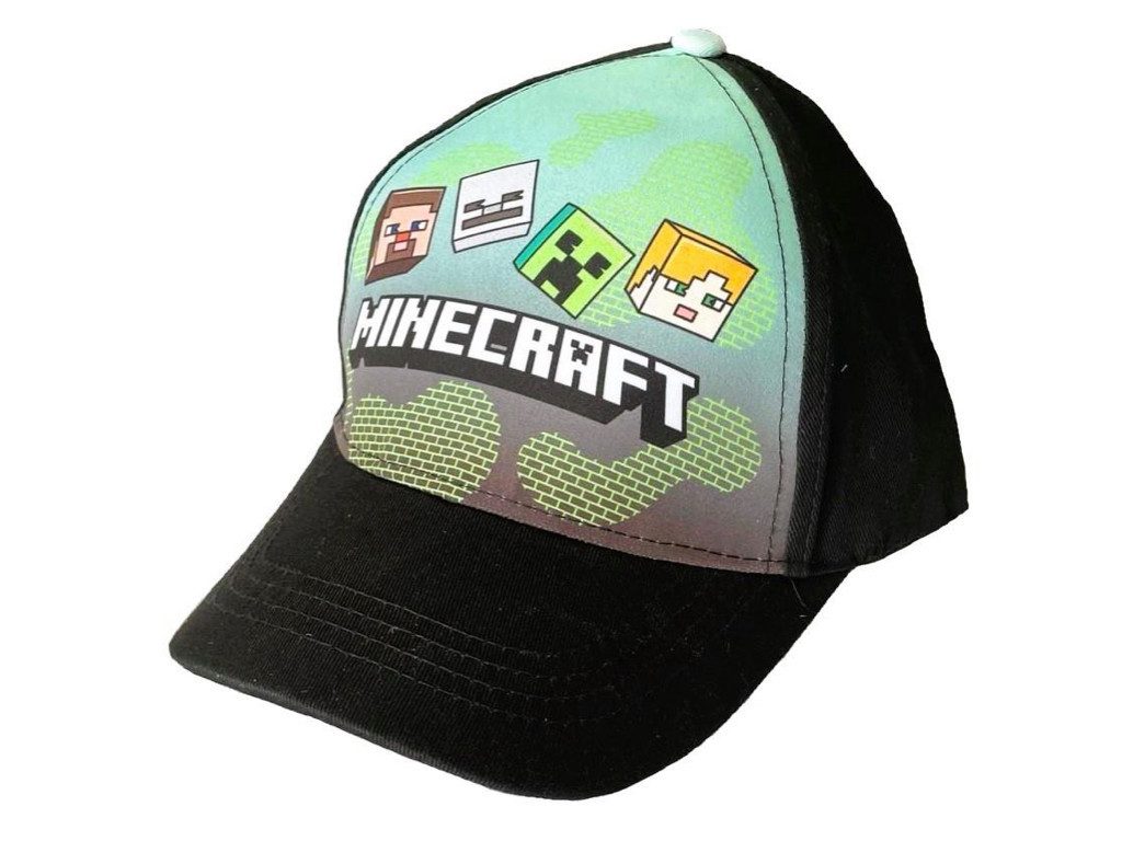 Minecraft Baseball Cap Basecap blau oder schwarz, Gr. 54 und 56