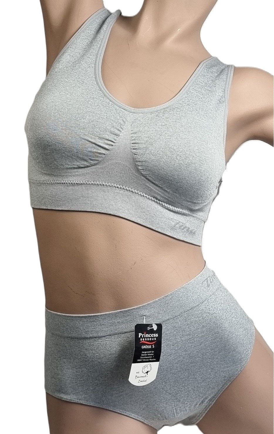 Dekker Bustier "Princess Dessous " Seamless Bustier/BH super Passform gefütterte Cup (Packung, 2 Stück) Logogschriftzug "Tina"