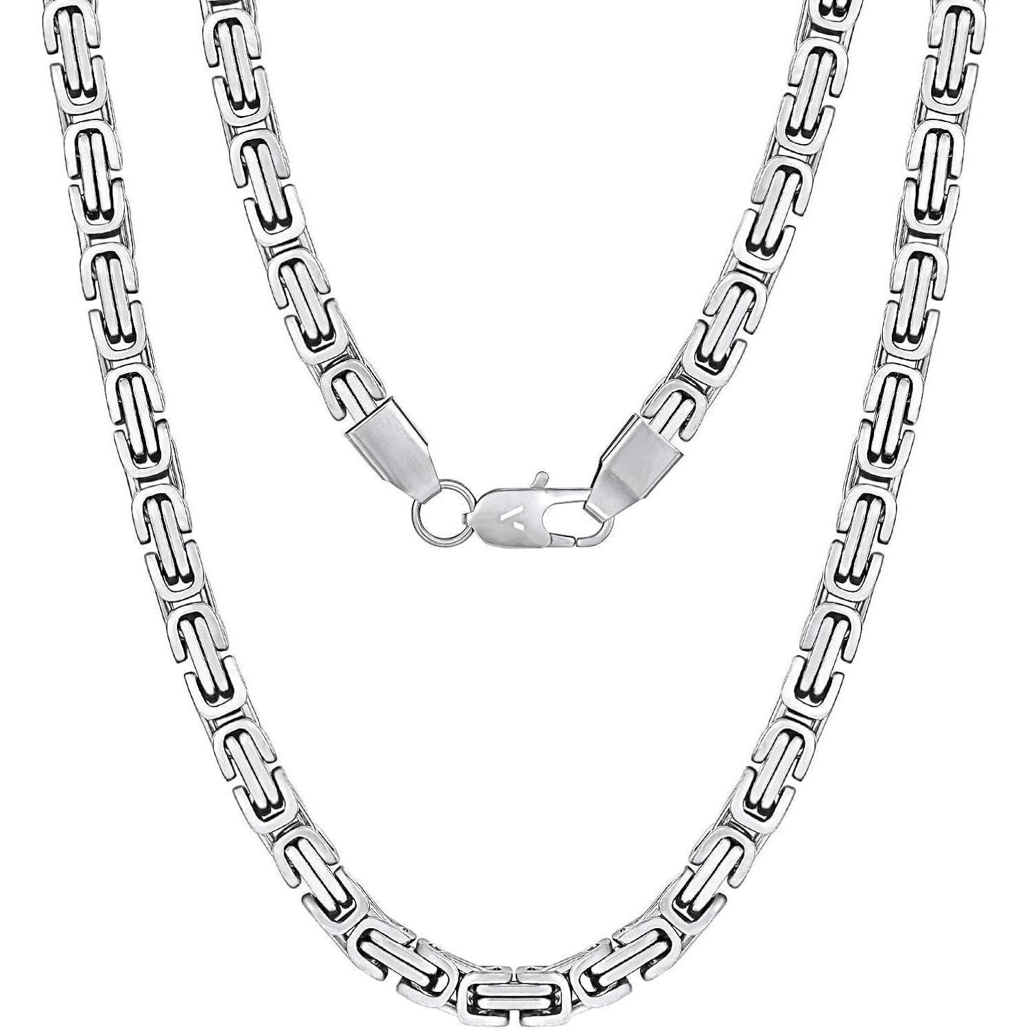 Königskette Kette Herren 6mm 18K Gold beschichtet Edelstahl