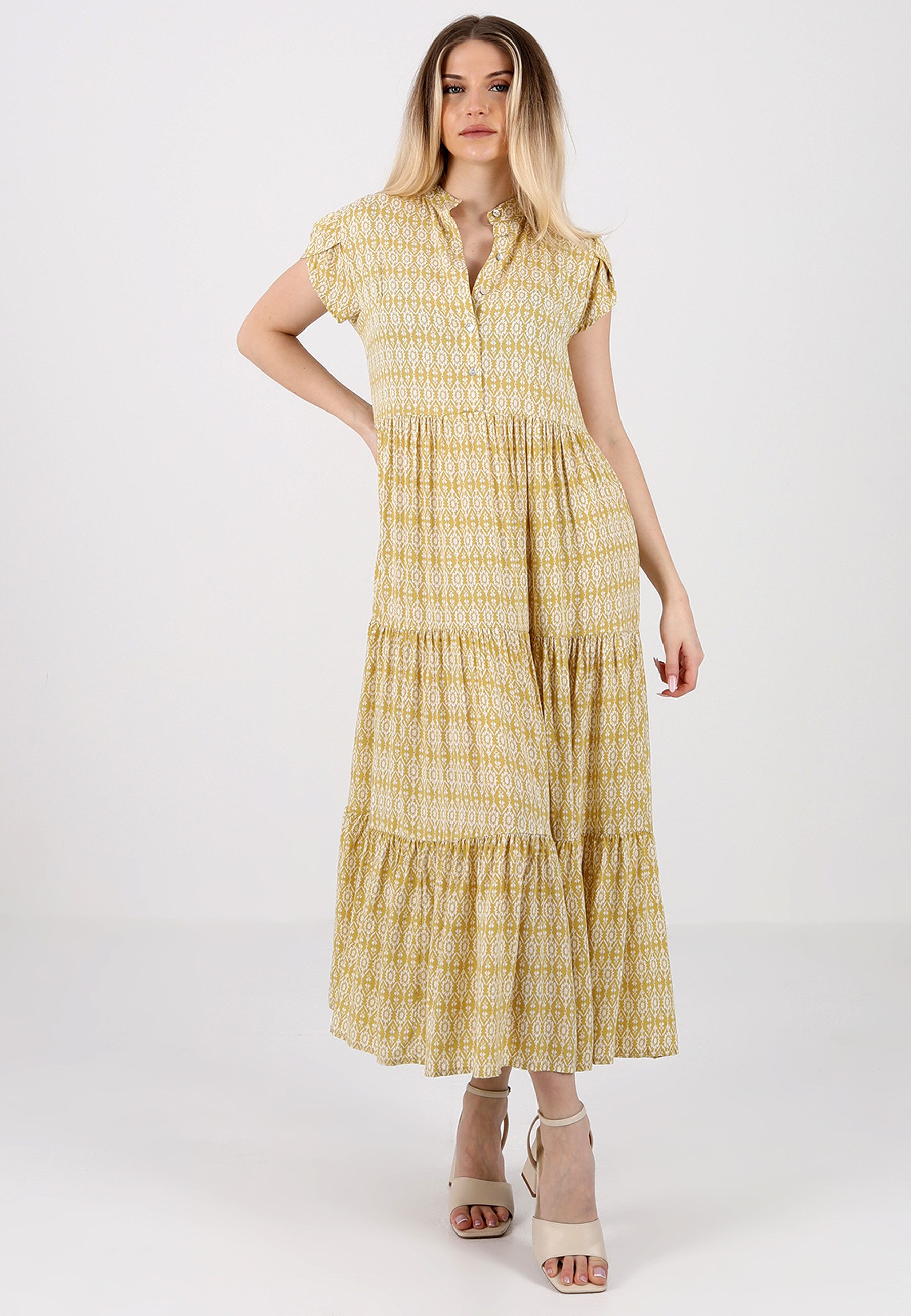 YC Fashion & Style Sommerkleid Boho-Maxikleid aus Reiner Viskose – Sommerliche Eleganz Alloverdruck