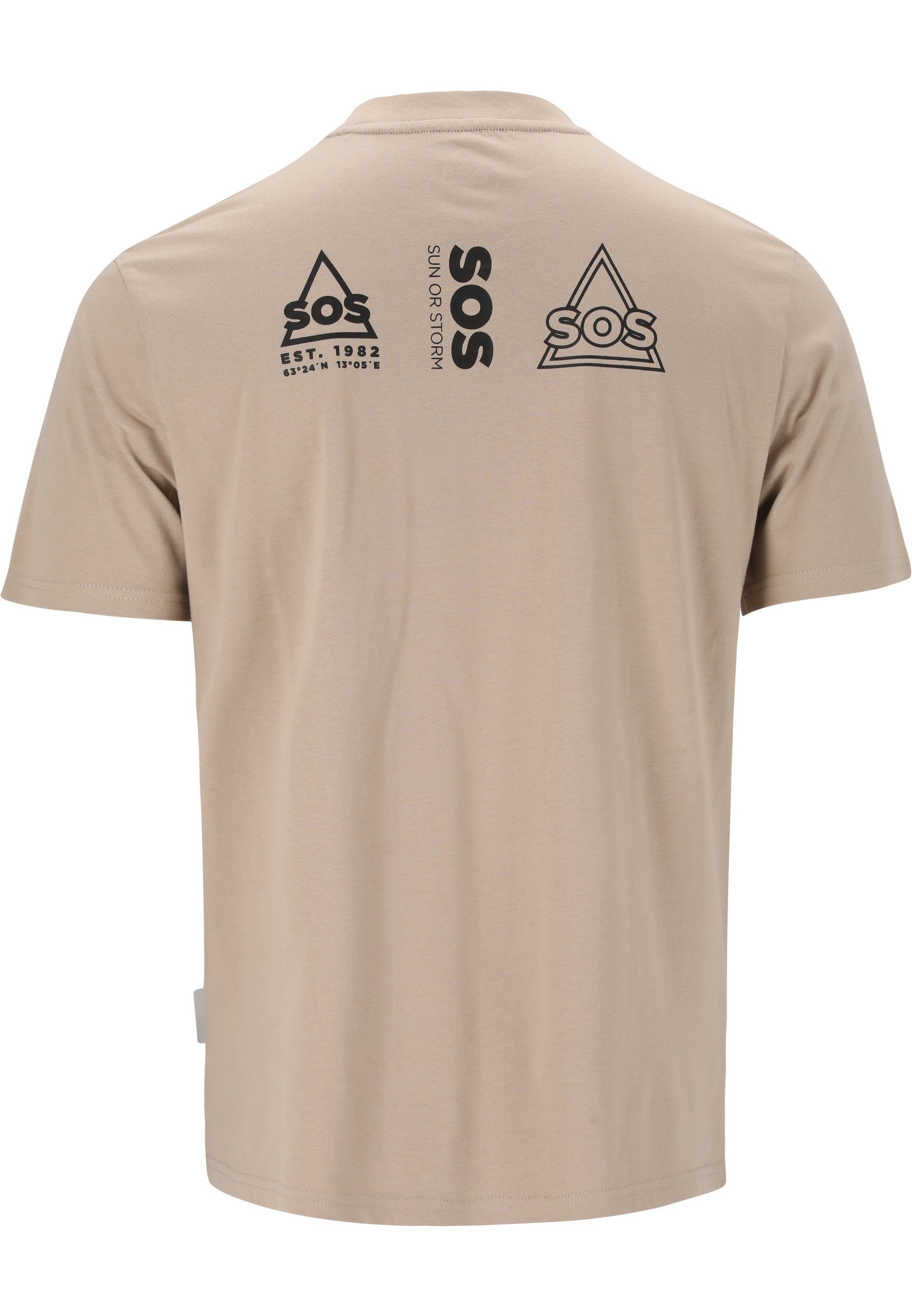 stylischem taupe SOS Funktionsshirt Logo-Design Dolomiti mit