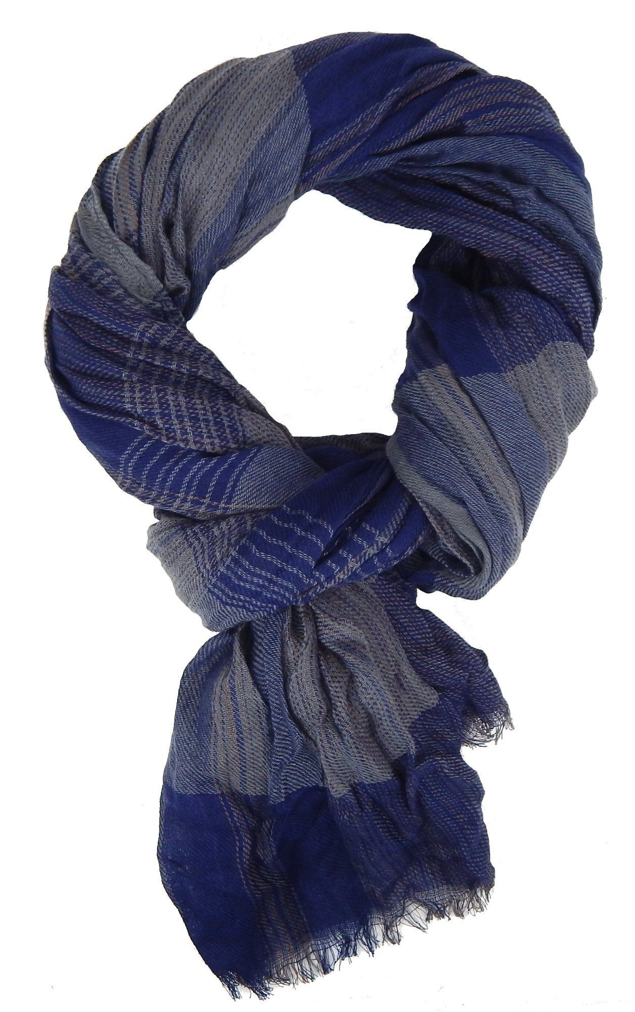 Ella Jonte Modeschal, weicher Herrenschal wärmend Herbst Winter blau grau Casual