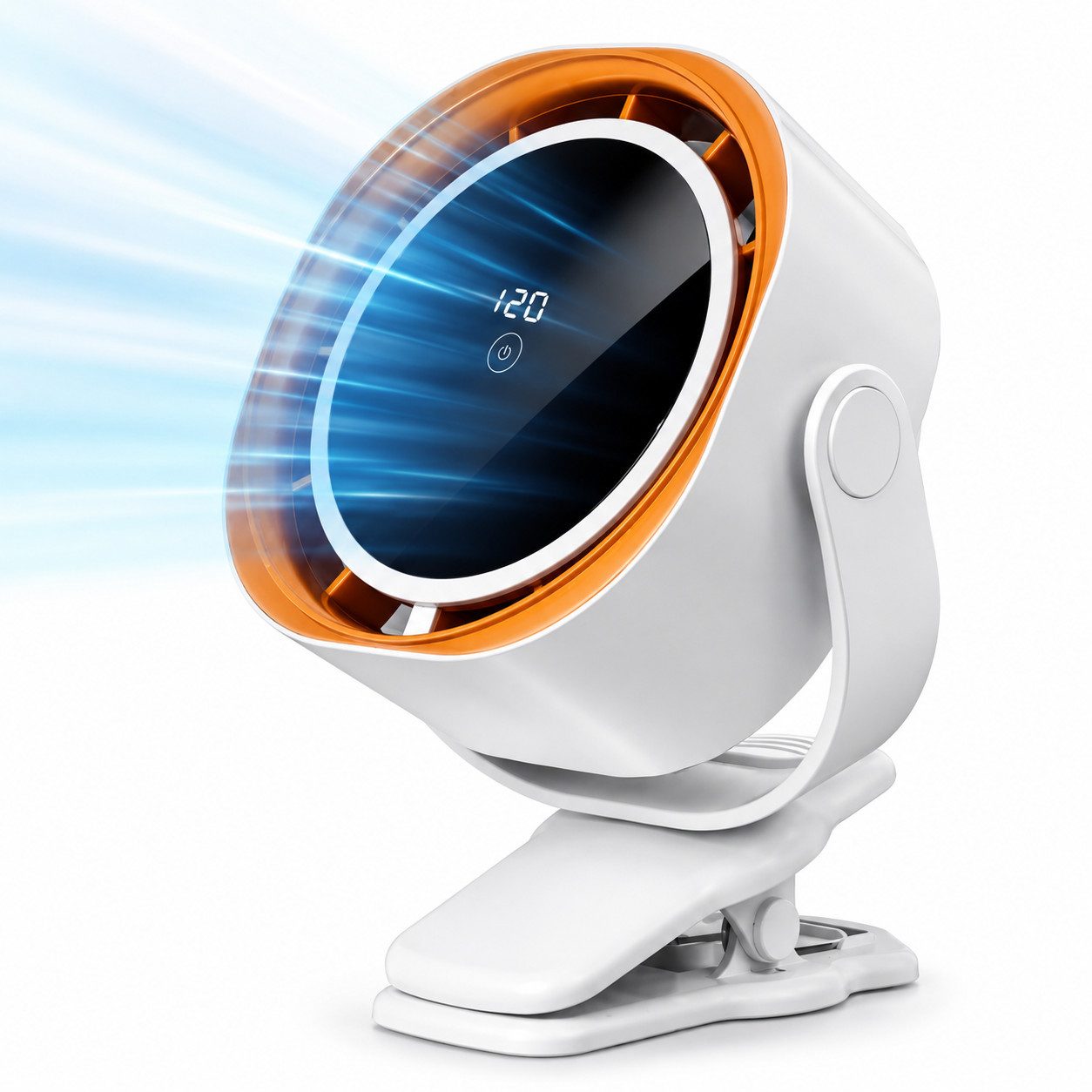 ITSHINY Akku-Ventilator Tragbarer USB-C Campingventilator mit Akku, 120 Stufen, leise & stark, Clip-Ventilator mit 120 Stufen & Digitalanzeige