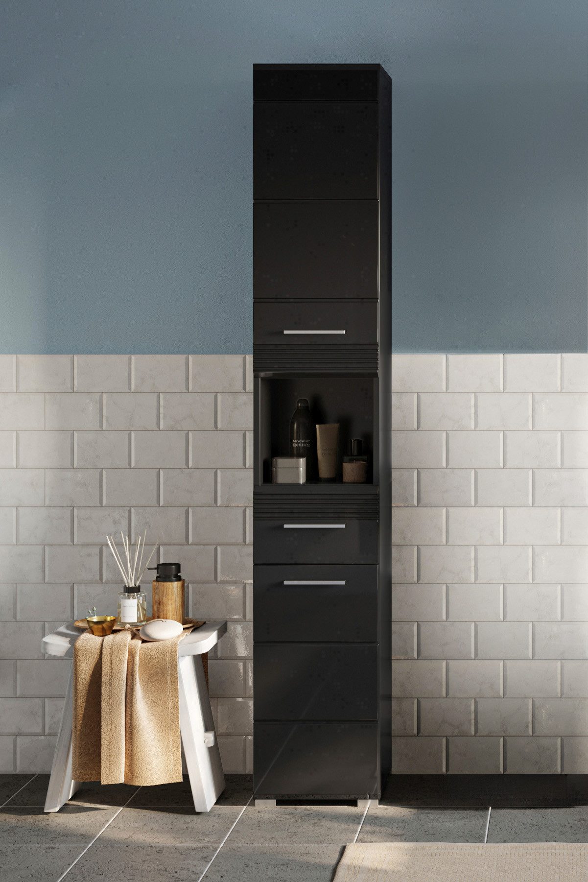 INOSIGN Hochschrank Malmö, Breite 30 cm, 2 Türen, 1 Schubkasten, 1 offenes günstig online kaufen