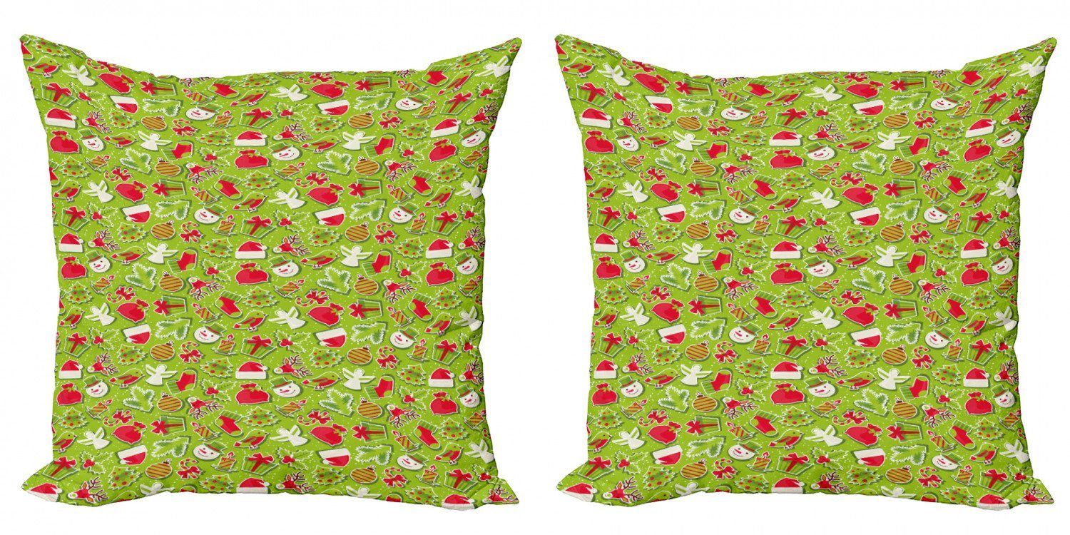 Doppelseitiger Accent Weihnachten Abakuhaus (2 Kissenbezüge Stück), Weihnachten Modern Digitaldruck,