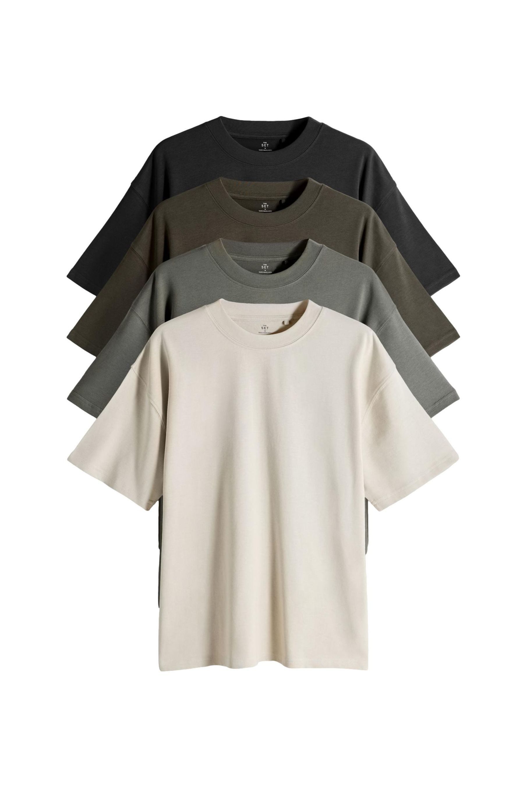 The Set T-Shirt The Set Oversize-T-Shirts aus Baumwolle, 4er-Pack (4-tlg) günstig online kaufen