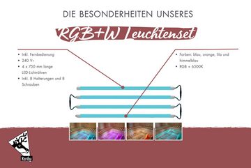 Karibu LED Unterbauleuchte LED Lichtröhren RGB+W Sauna Leuchte 750 mm Bankbeleuchtung, Farbwechsel, LED fest integriert, Farbwechsel 4 Farben, inkl. Fernbedienung