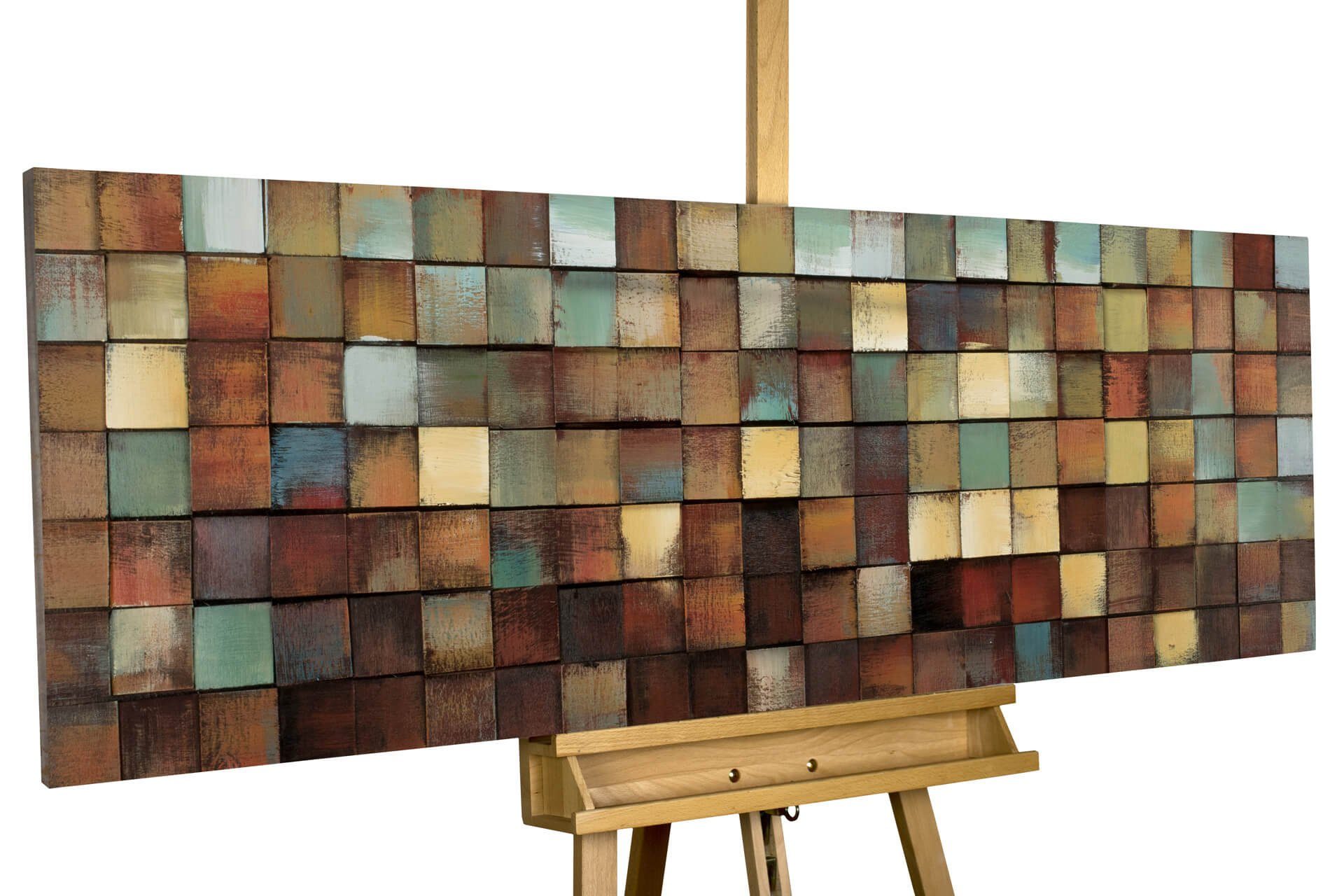 KUNSTLOFT Holzbild More is more 144x44 cm, handgefertiges Wandbild aus Holz