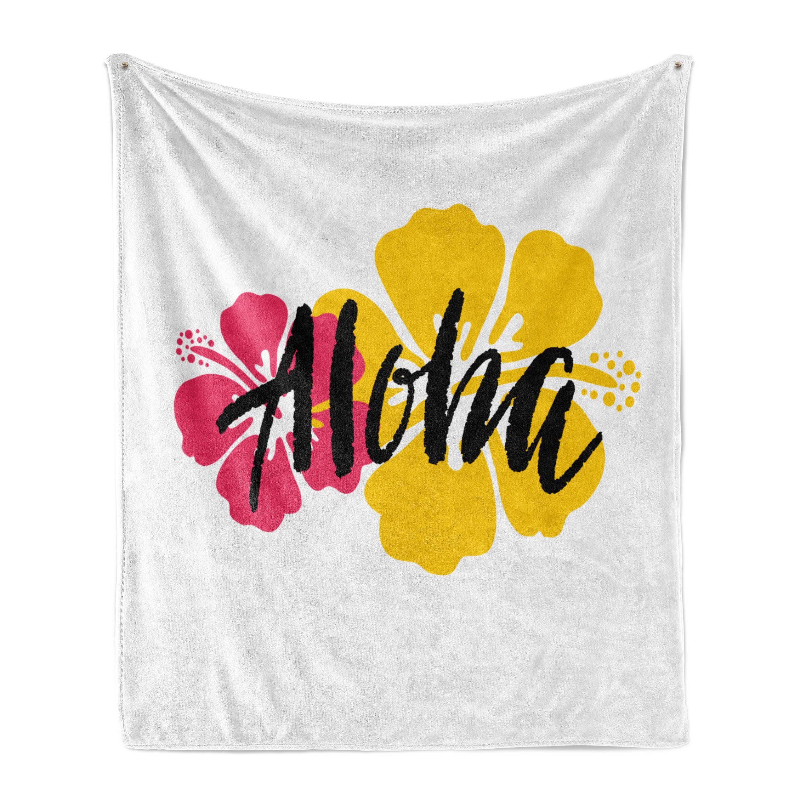Plüsch Hibiscus Gemütlicher Wohndecke für Abakuhaus, Außenbereich, Effekt den Brush Aloha und Stroke Innen-