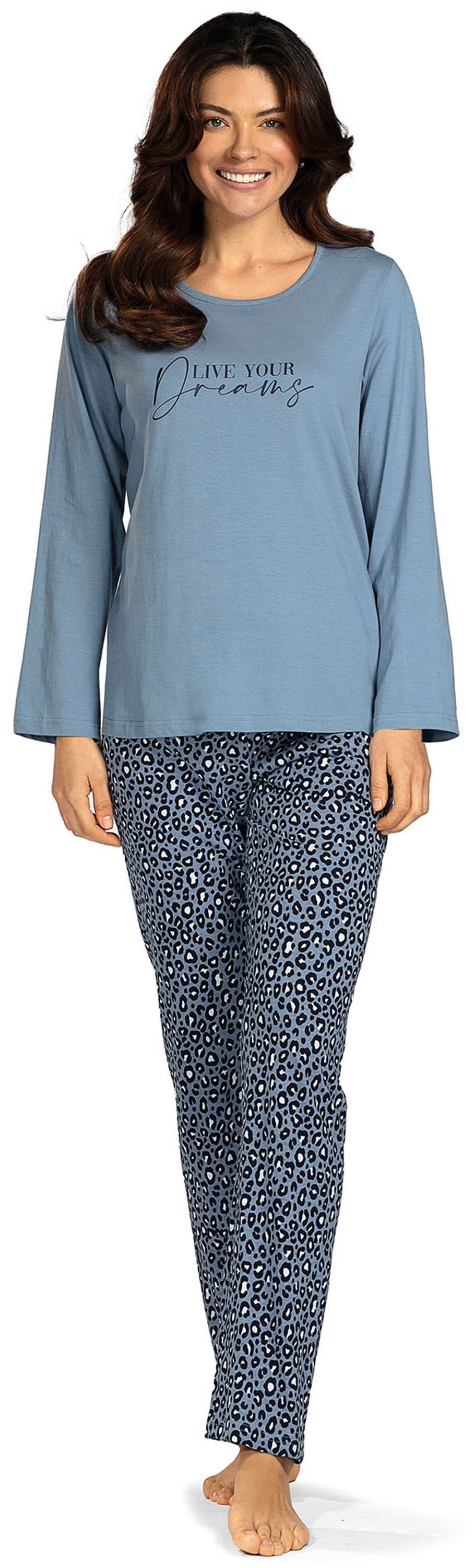 comtessa Schlafanzug Lovely Dreams (Set, 2 tlg., 2-teilig) Damen Pyjama lang Baumwolle Langarm große Größen