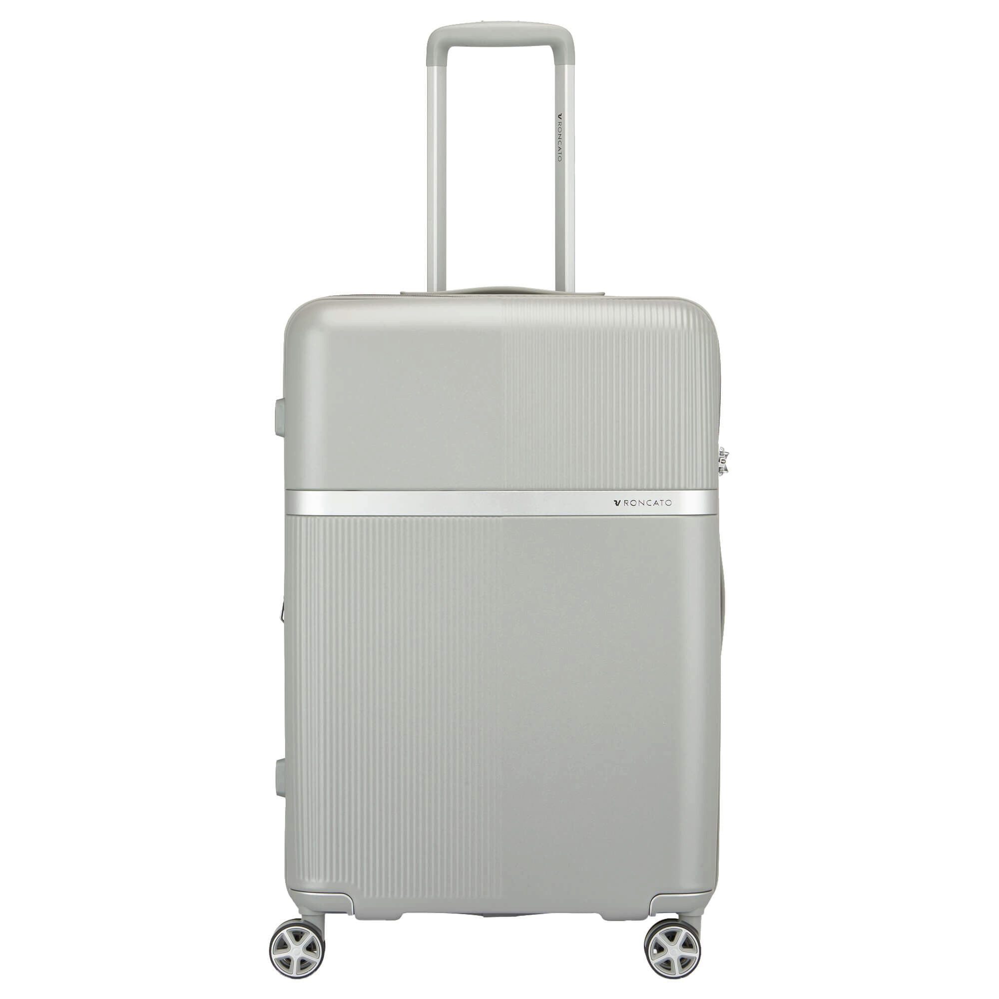 RONCATO Koffer AirGlam - 4-Rollen-Trolley M 68 cm erw. (grigio perla), 4 Rollen Rollen