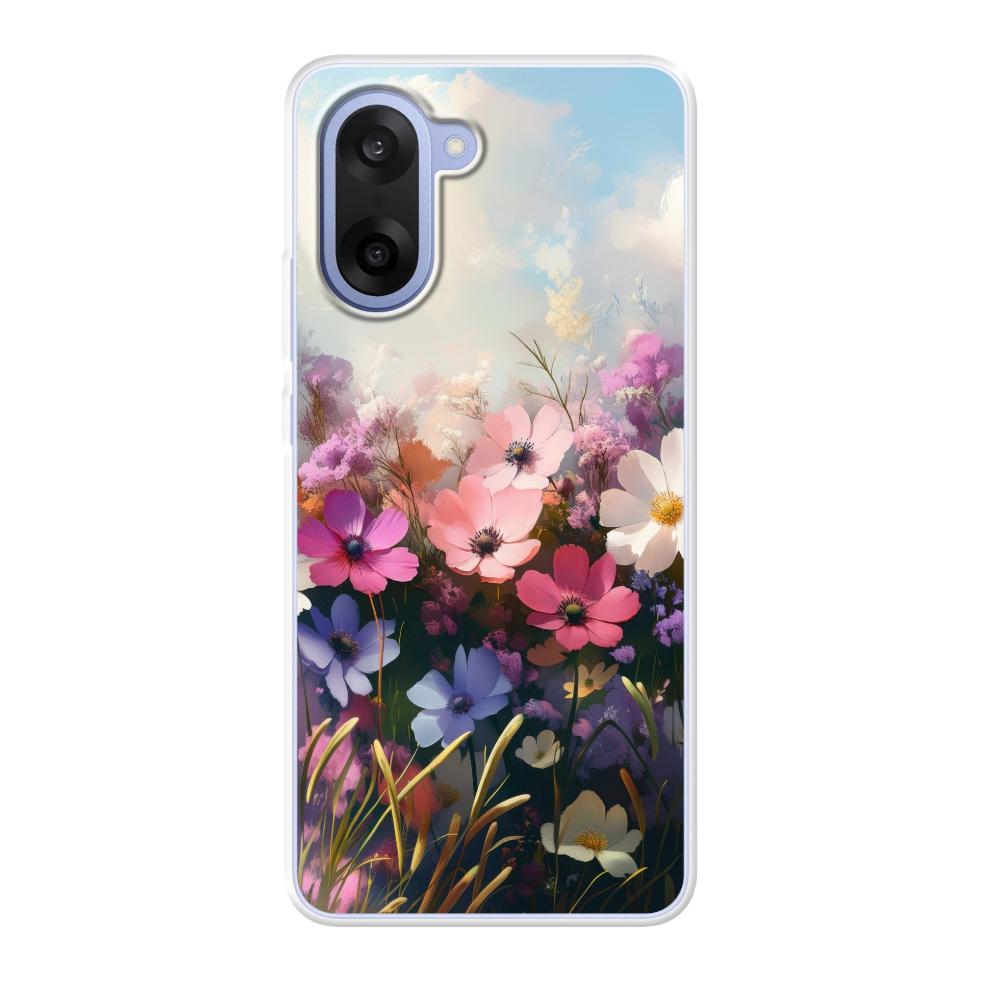 MuchoWow Handyhülle für OnePlus Nord CE5 Blumen - Bunt - Blühend, Phone Case, Silikon, Schutzhülle Dünn