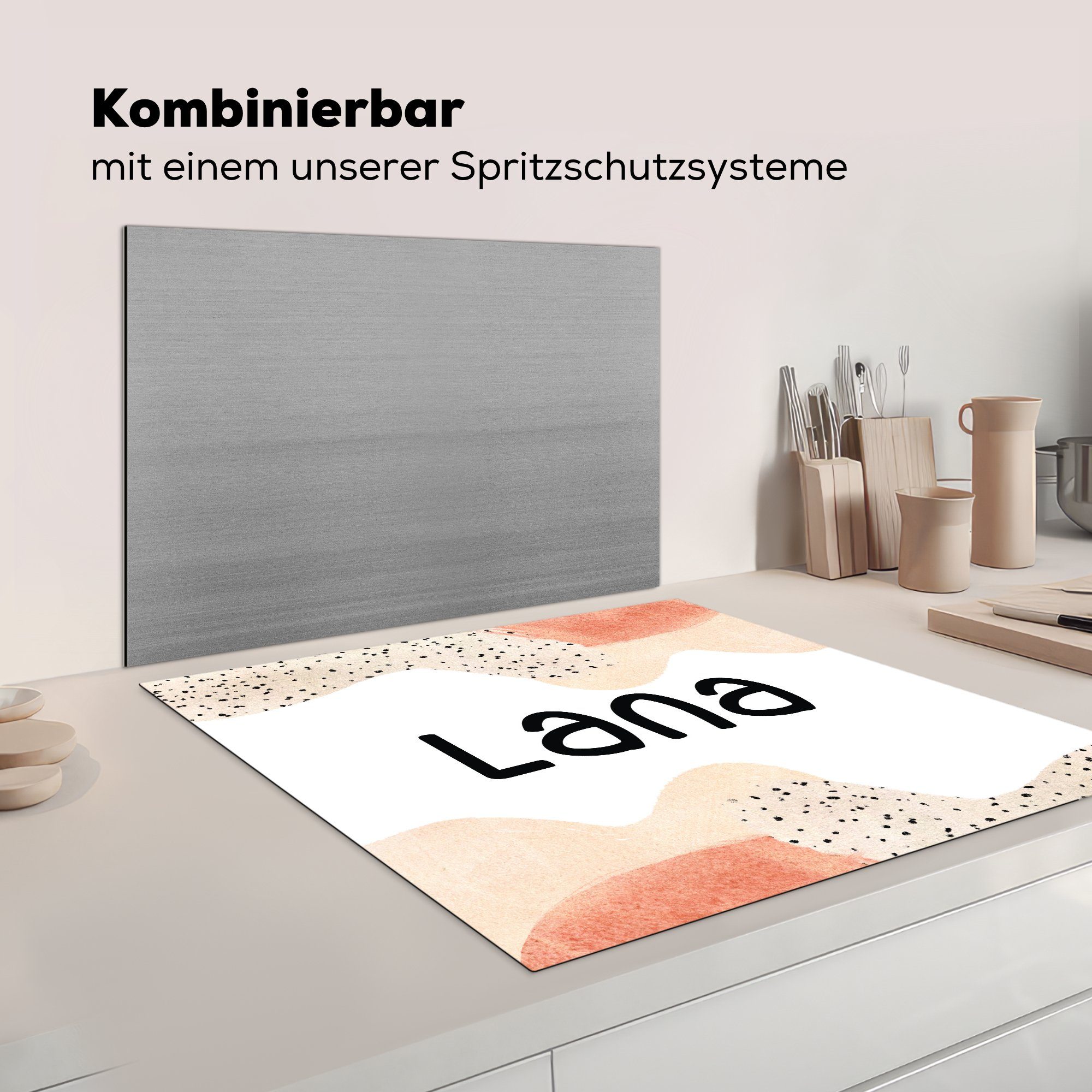 Lana - Mädchen, Pastell 78x78 Ceranfeldabdeckung, Herdblende-/Abdeckplatte Vinyl, MuchoWow cm, tlg), küche Arbeitsplatte (1 für -