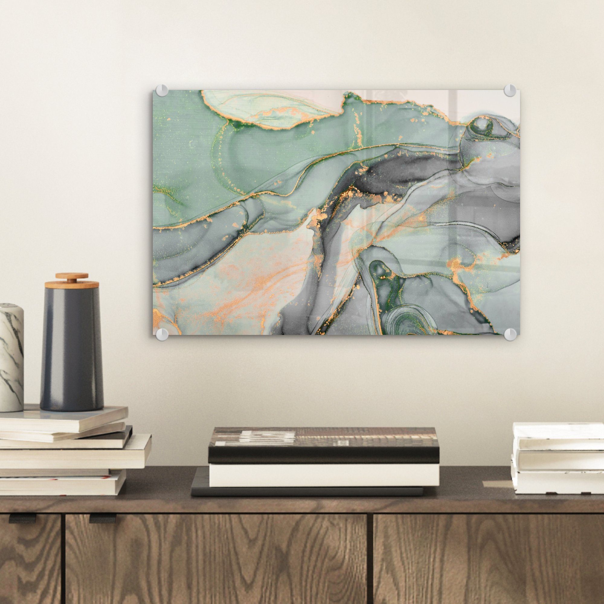 MuchoWow Acrylglasbild Gold - Marmor - günstig online kaufen