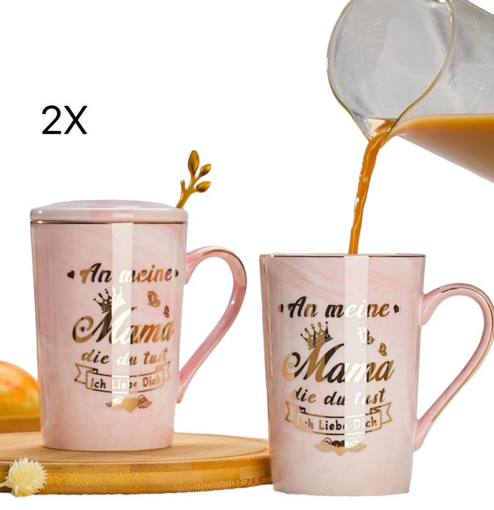 little dove Tasse 2 Kaffeetasse Teetasse mit Deckel und Löffel