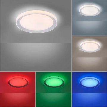 LeuchtenDirekt Smarte LED-Leuchte LED Deckenlampe LOLAsmart - Smarthome, Smart Home, CCT-Farbtemperaturregelung, RGB- Farbwechselfunktion, Dimmfunktion, Memoryfunktion, mit Leuchtmittel, dimmbar über Fernbedienung, steuerbar per App, CCT, RGB