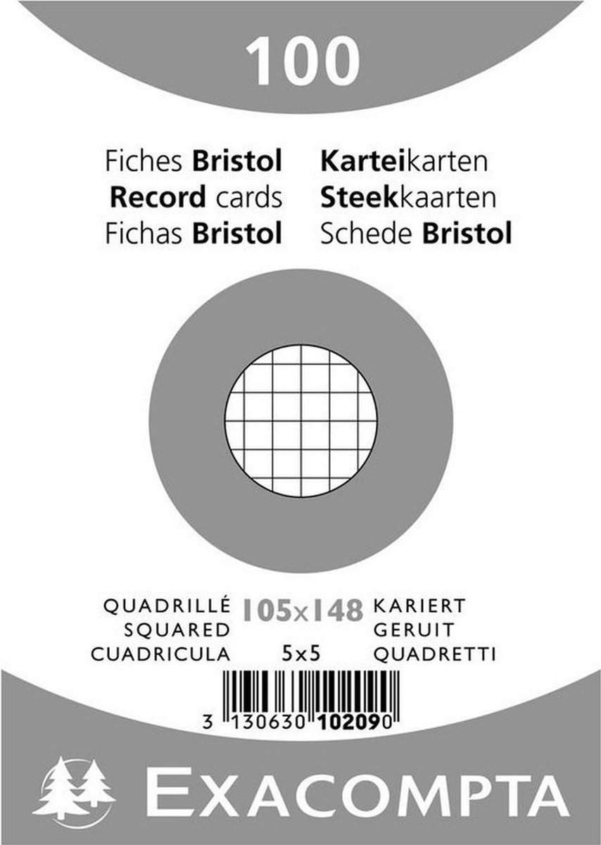 EXACOMPTA Karteikarten Karteikarten A6 kariert weiß VE=100 Stück