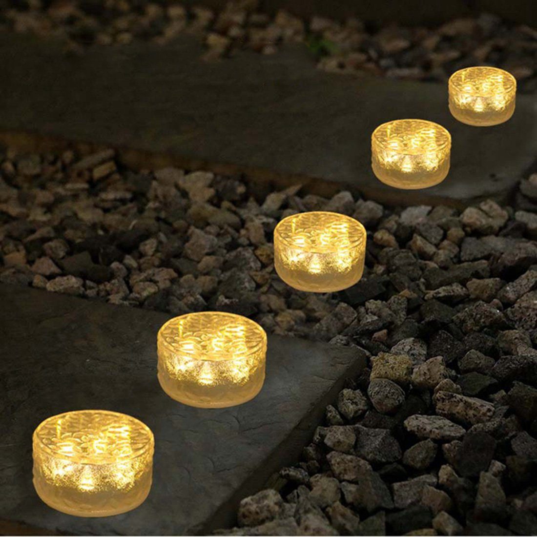 Round Patio Solarleuchte LED Solar Lichter, Dekorative LED Lichter DAYUT Outdoor Ambiance