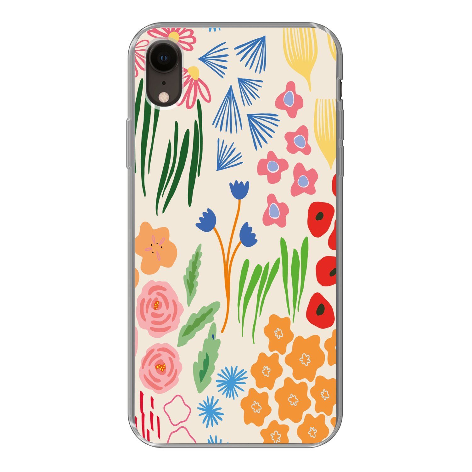 MuchoWow Handyhülle für Apple iPhone XR Blumen - Muster - Feldblumen, Smartphone-Bumper, Print, Handy Schutzhülle Dünn