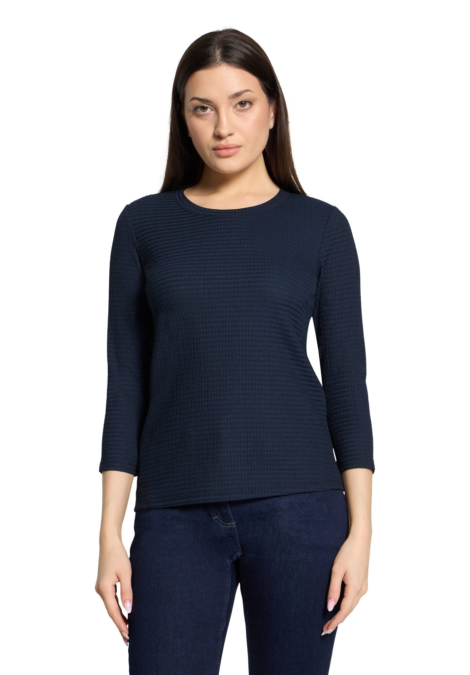 3/4-Arm-Shirt Damen mit Rundhalsausschnitt