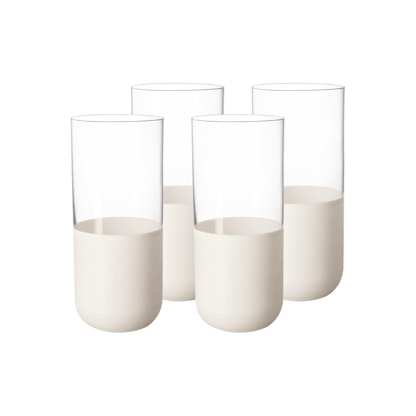 Villeroy & Boch Longdrinkglas Manufacture Rock Longdrinkbecher 300 ml 4er Set, Glas