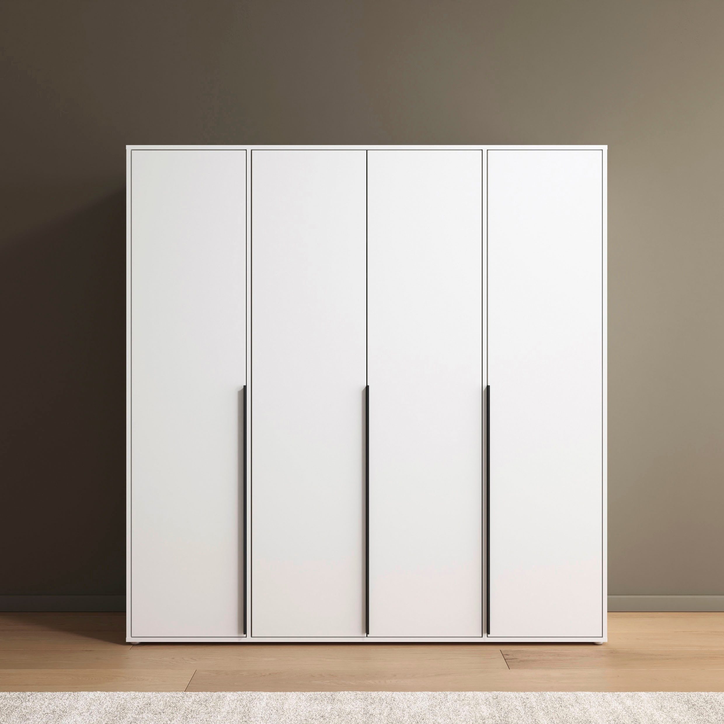 rauch Drehtürenschrank Kleiderschrank Schrank Garderobe Wäscheschrank NAGATA viel Stauraum (in 3 verschiedenen Ausstattungen BASIC/CLASSIC/PREMIUM) mit modernen Stangengriffen in Graumetallic TOPSELLER MADE IN GERMANY