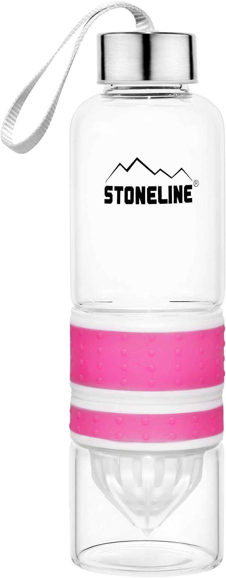 STONELINE Trinkflasche, L 0,55 herausnehmbarer Saftpressen-Aufsatz, rosa