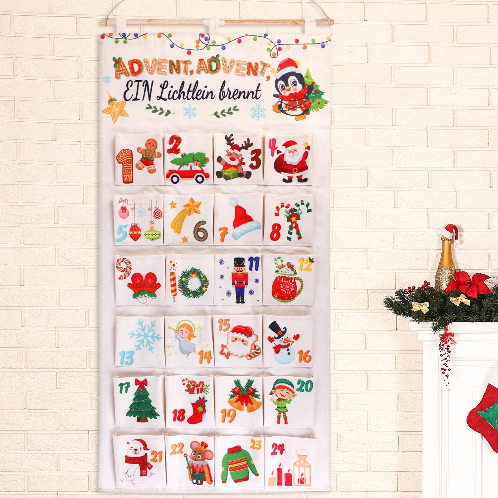 OKWISH befüllbarer Adventskalender Adventskalender zum Befüllen Stoff 24 Be günstig online kaufen