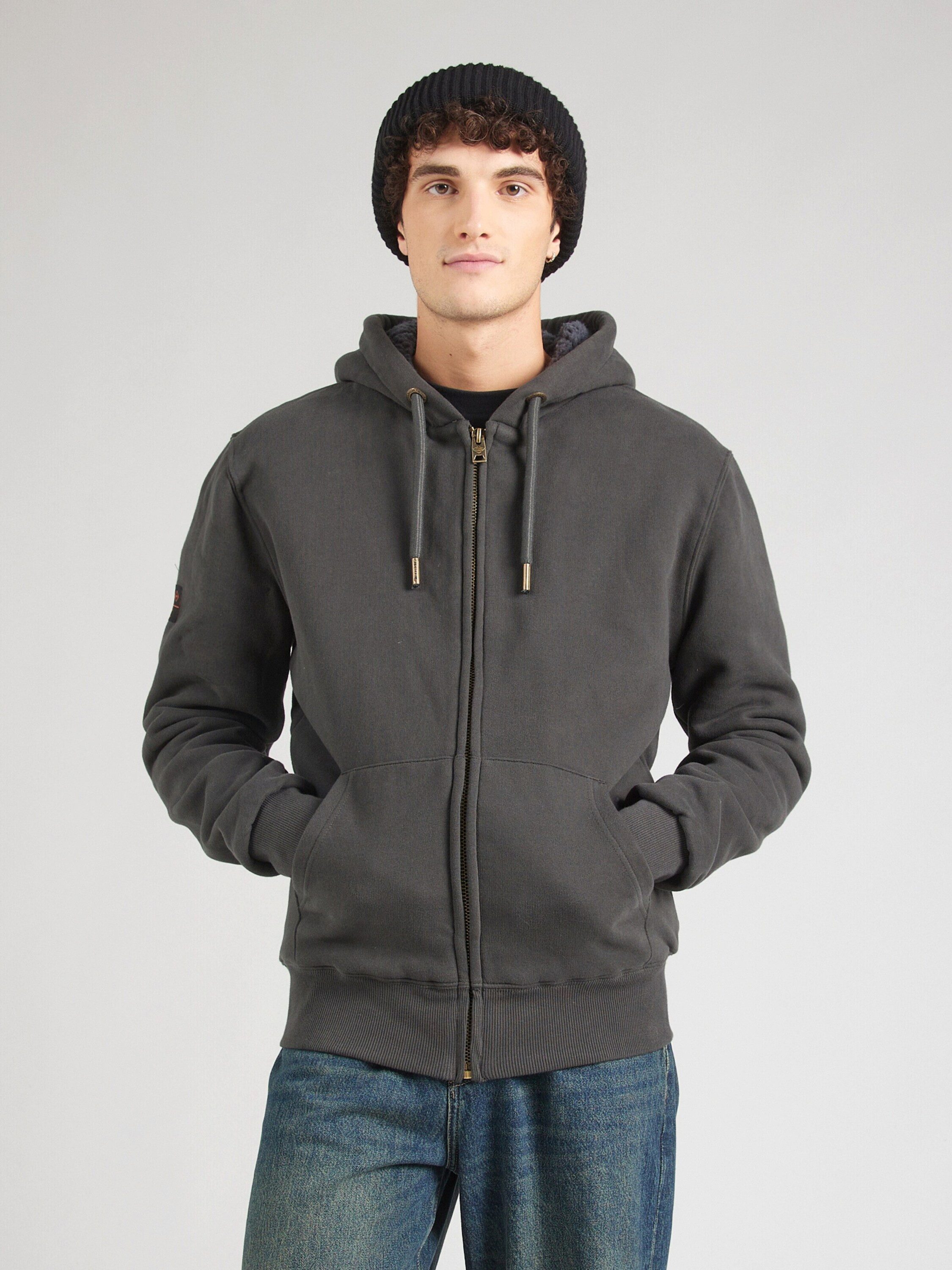 Superdry Sweatjacke (1-tlg), Rippbündchen