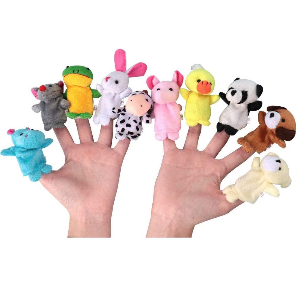 Lubgitsr Fingerpuppe Baby Fingerpuppen Set Familie Fingerpuppen Set für Baby und Kinder (10-tlg)